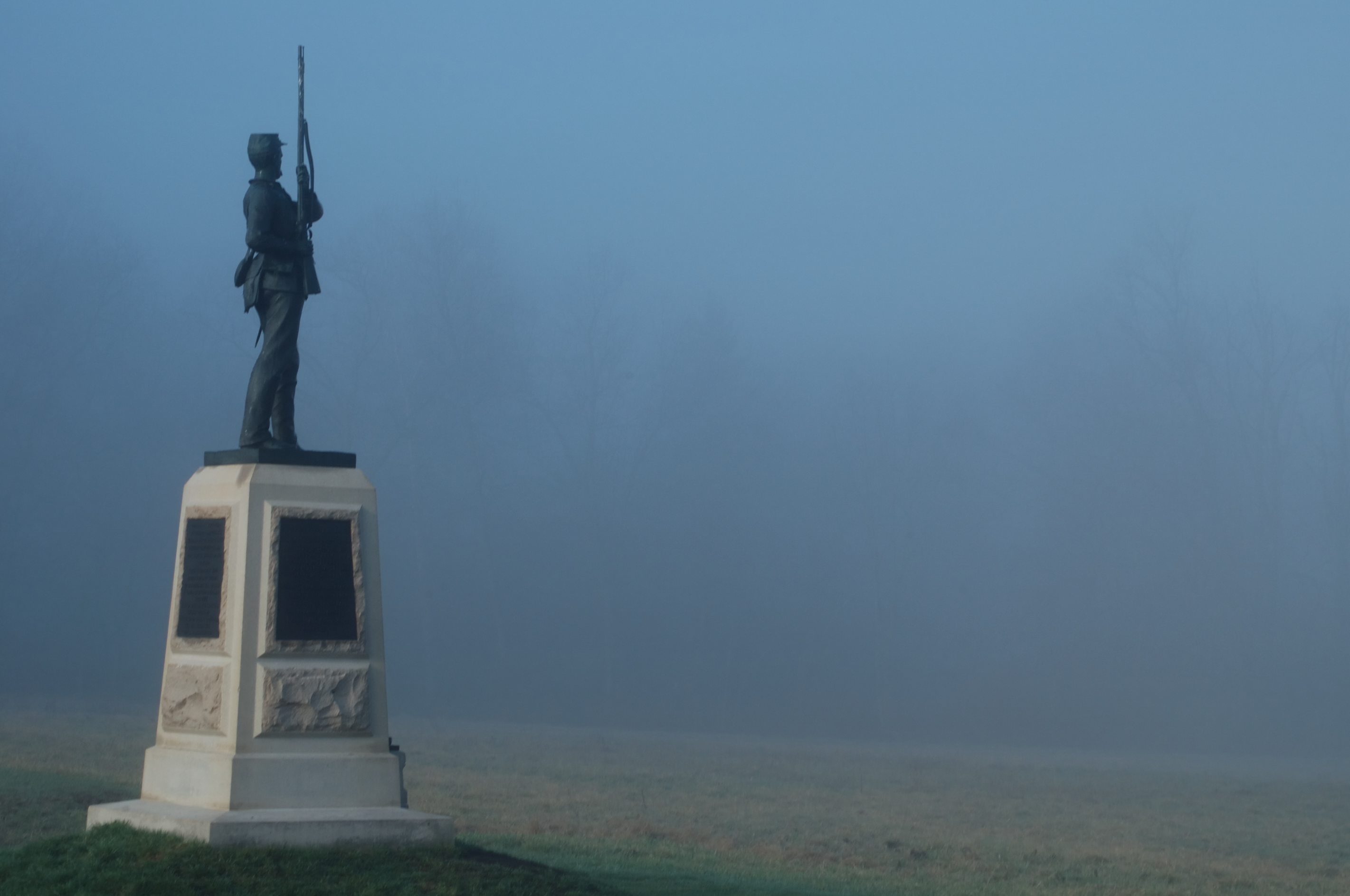 туман, Gettysburg, статуи, Гражданская война - обои на рабочий стол