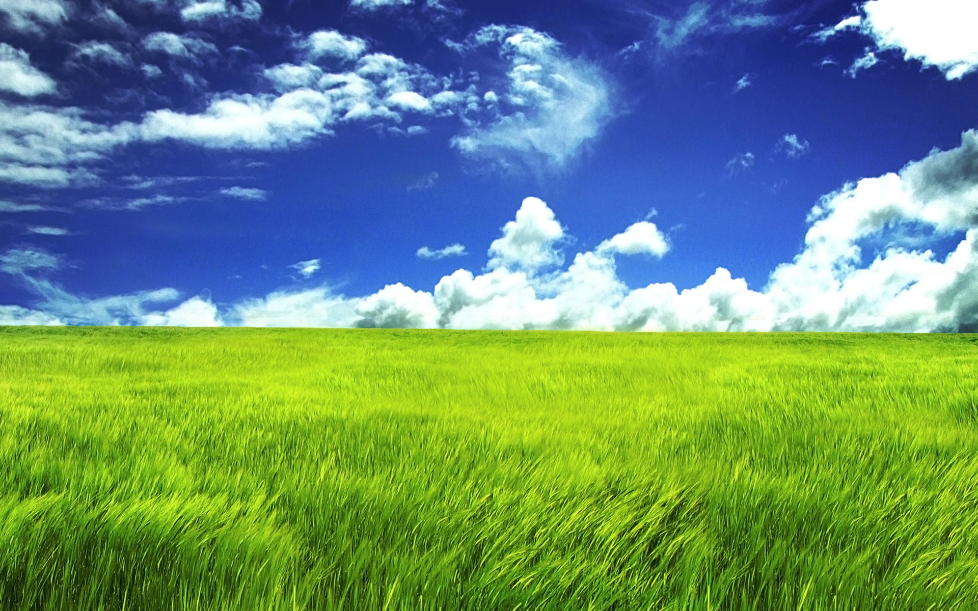 облака, пейзажи, трава, небо - обои на рабочий стол