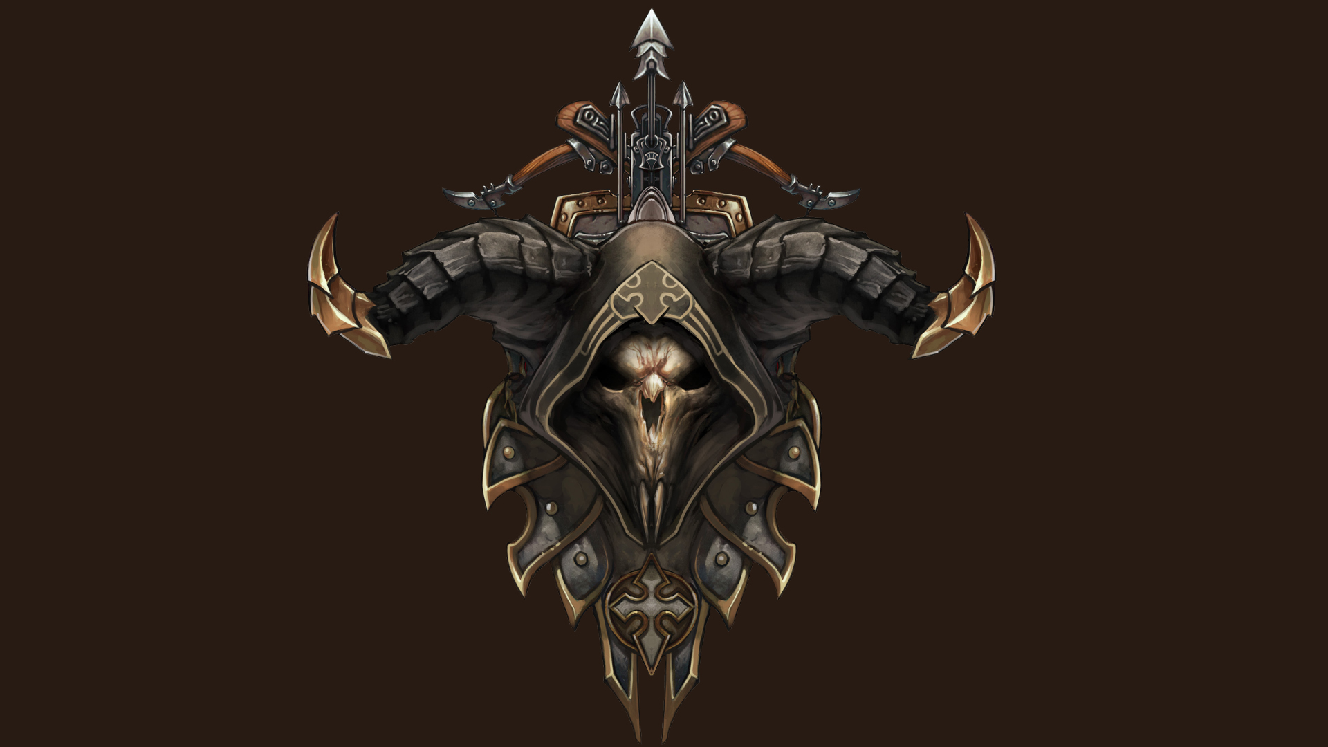 черепа, рожки, Demon Hunter, Diablo III, арбалеты - обои на рабочий стол