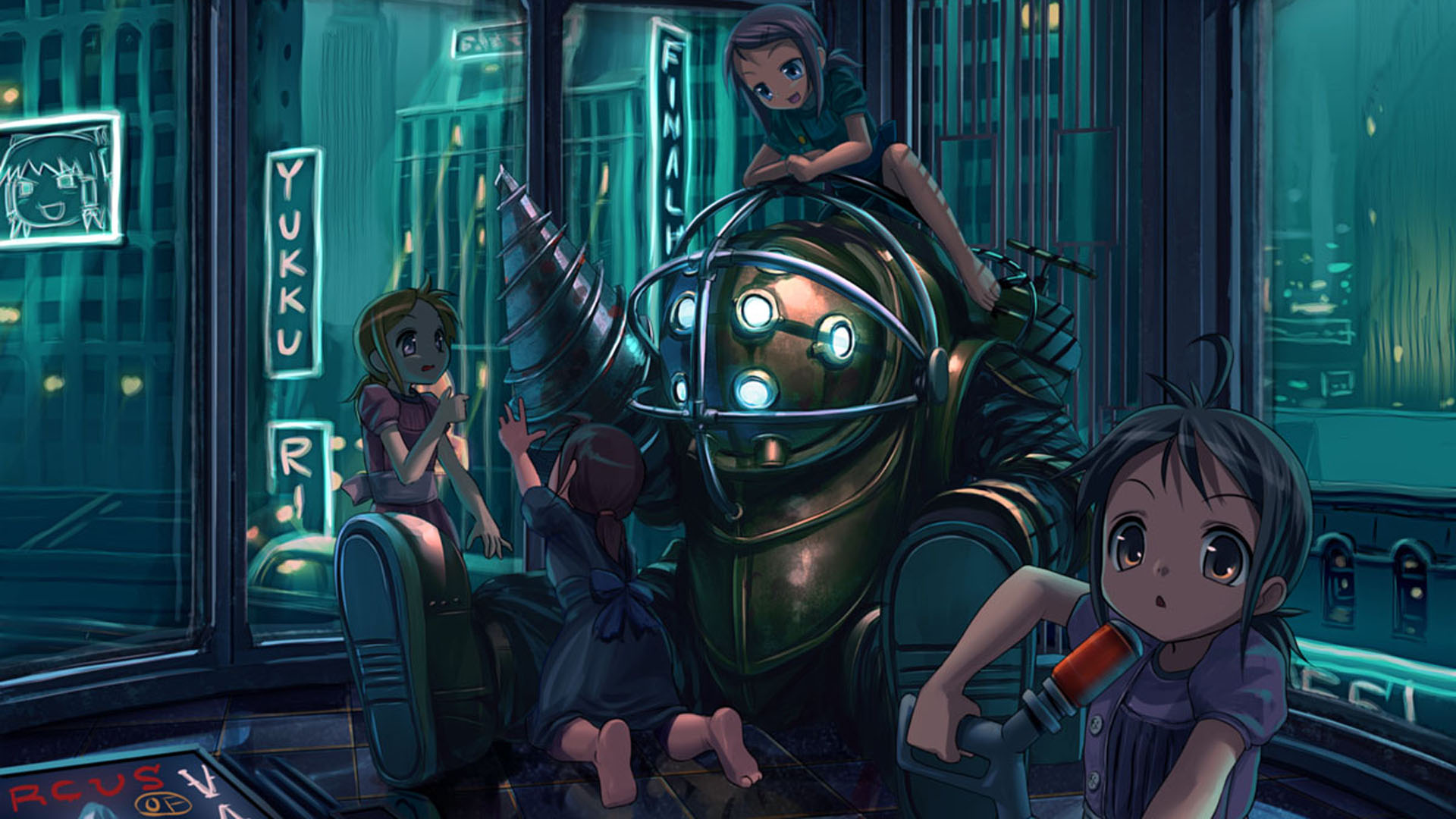 видеоигры, Большой папа, Little Sister, BioShock - обои на рабочий стол