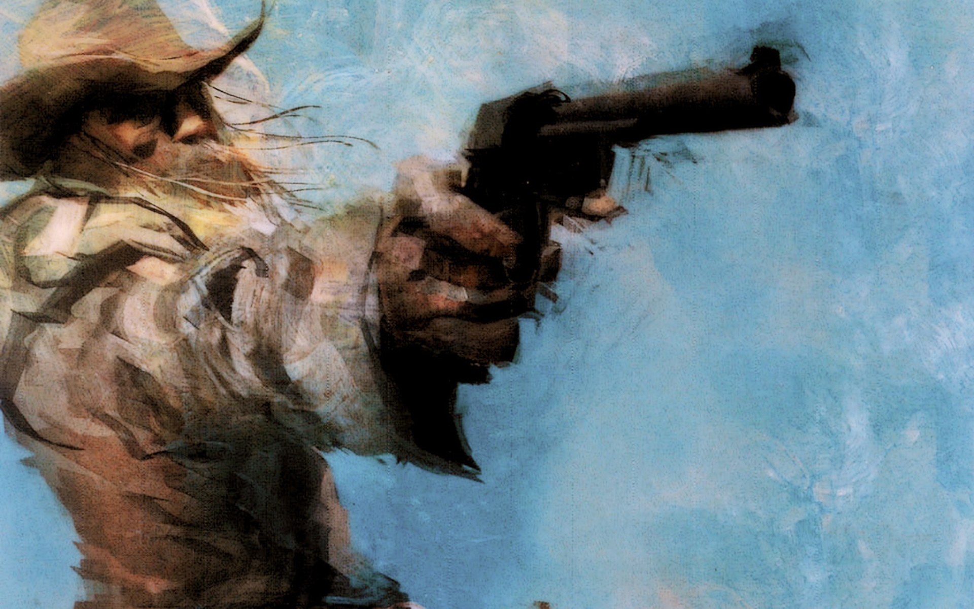 Metal Gear, пистолеты, ковбои, произведение искусства, Револьвер Оцелот - обои на рабочий стол