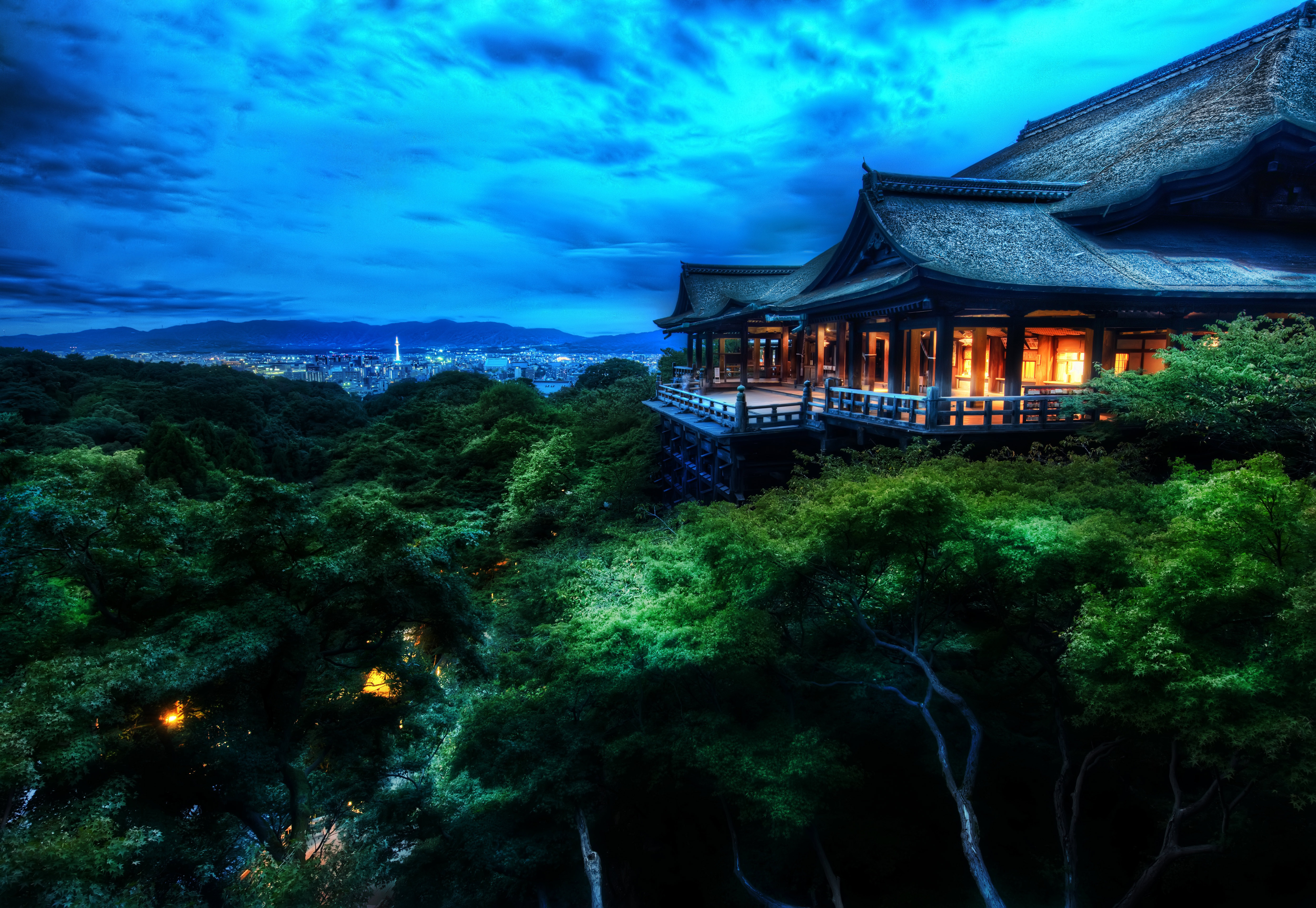 Япония, пейзажи, дома, Киото, Киемидзу -дера - обои на рабочий стол