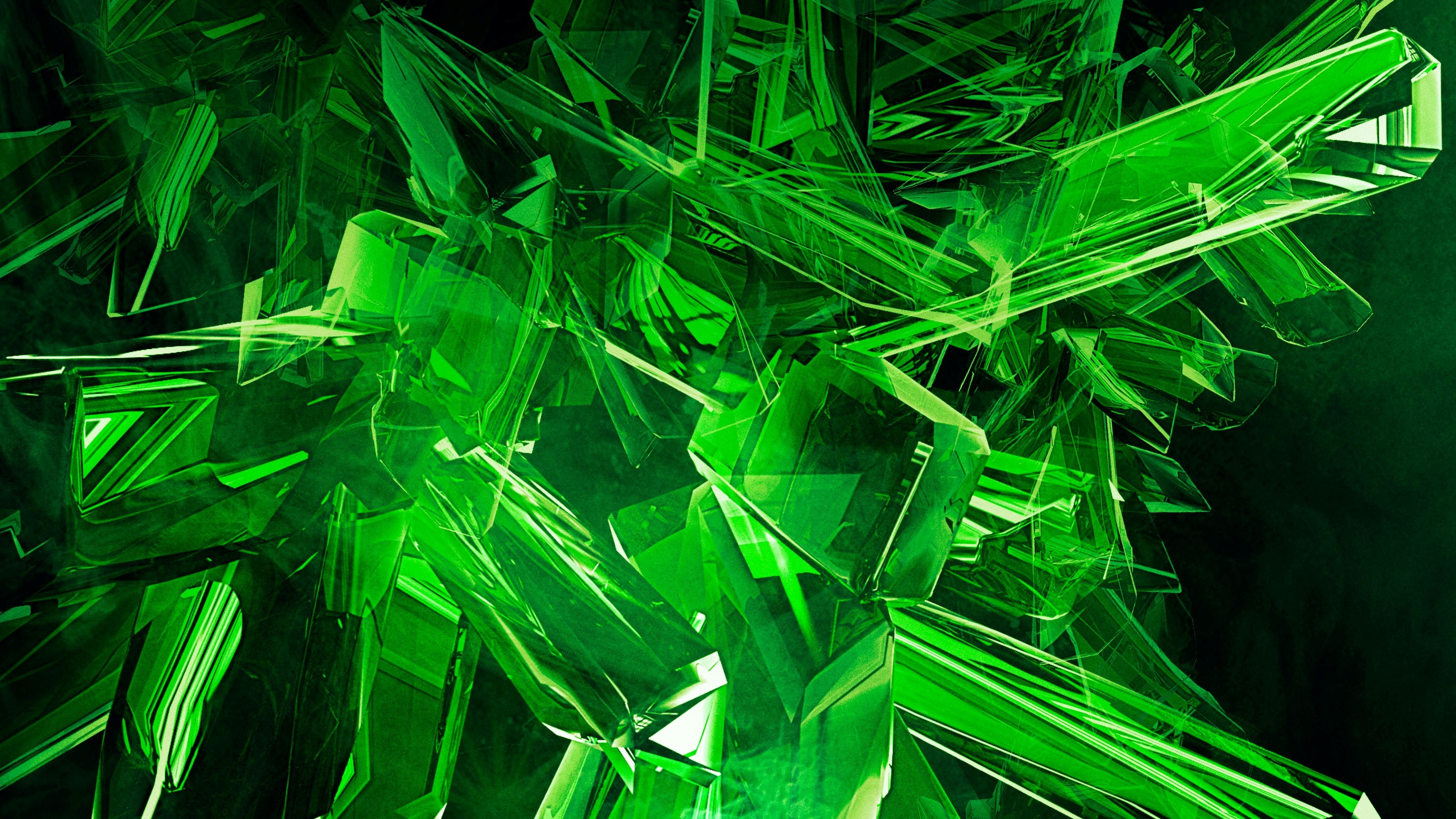 зеленый, 3D вид (3д), абстракции, драгоценные камни - обои на рабочий стол