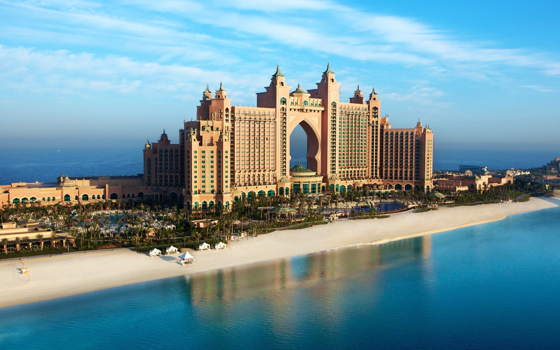 города, Atlantis, Дубай, Palm Jumeirah - обои на рабочий стол