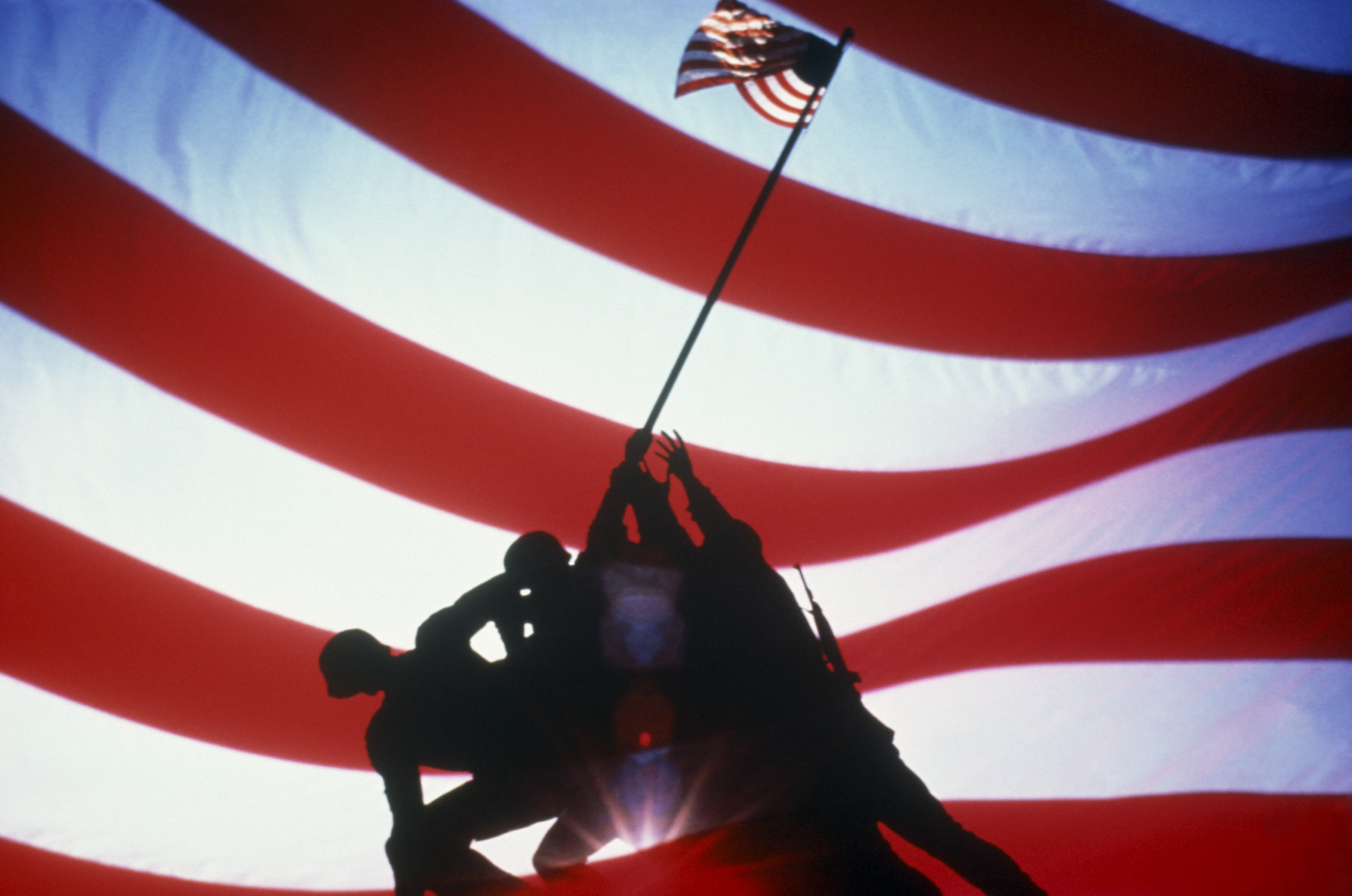 флаги, США, Иводзима - обои на рабочий стол