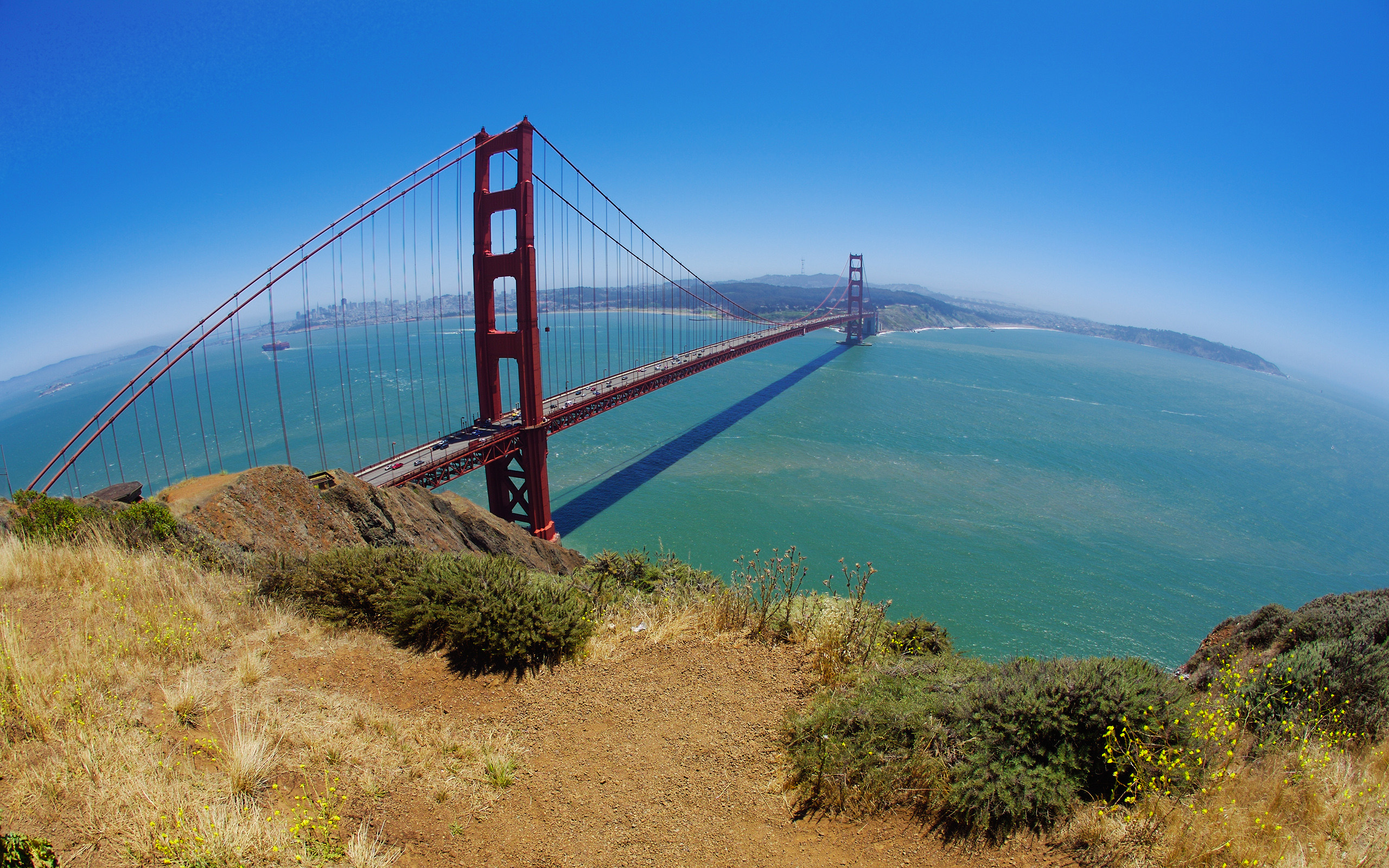 мосты, Мост Золотые Ворота, Сан - Франциско, Тихий океан - обои на рабочий стол