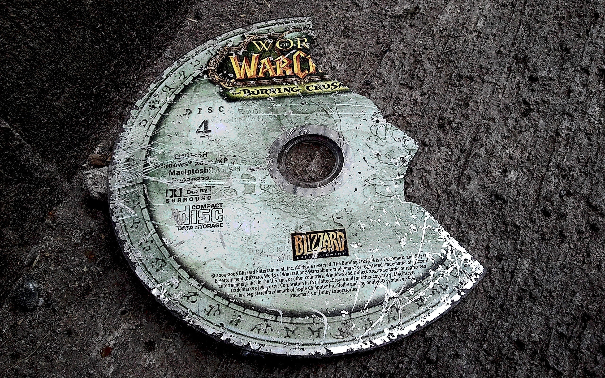 Мир Warcraft, сломанный, компакт-диск - обои на рабочий стол