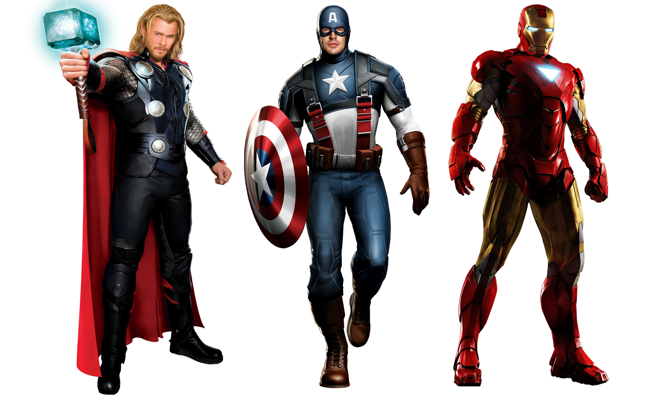 Железный Человек, Тор, Капитан Америка, произведение искусства, Крис Эванс, Marvel, Крис Хемсворт, Мстители ( фильм ), белый фон - обои на рабочий стол