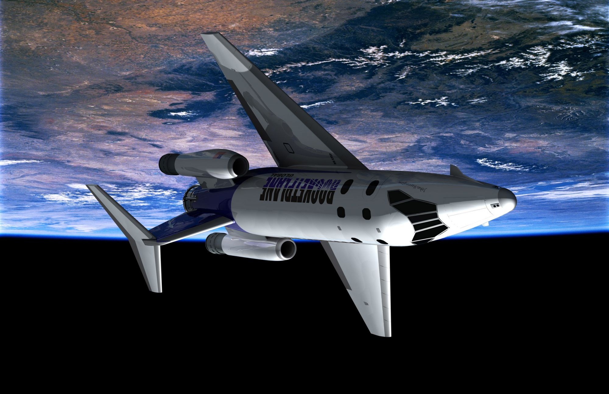 самолет, космическое пространство - обои на рабочий стол