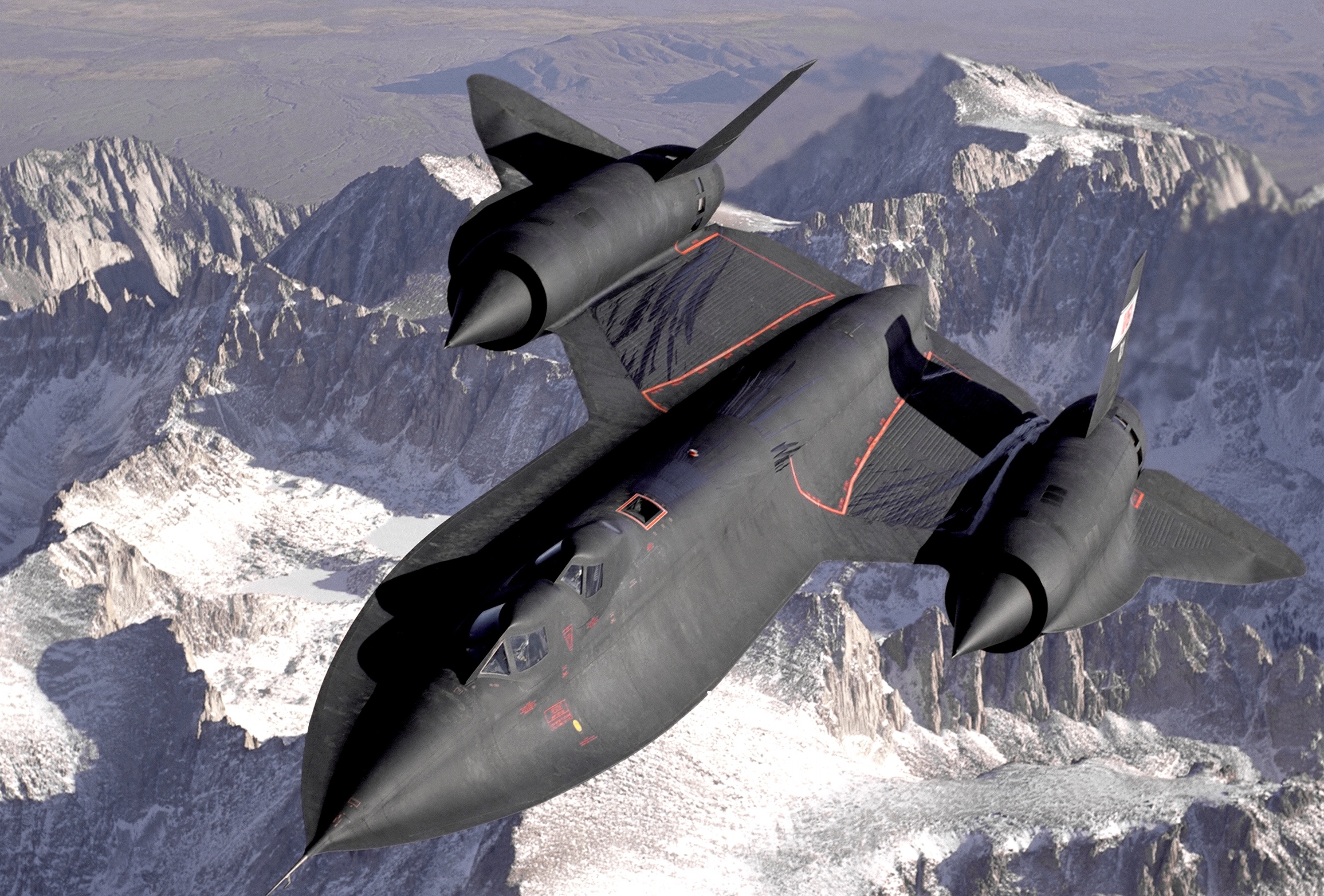 горы, снег, самолет, военный, самолеты, SR- 71 Blackbird - обои на рабочий стол