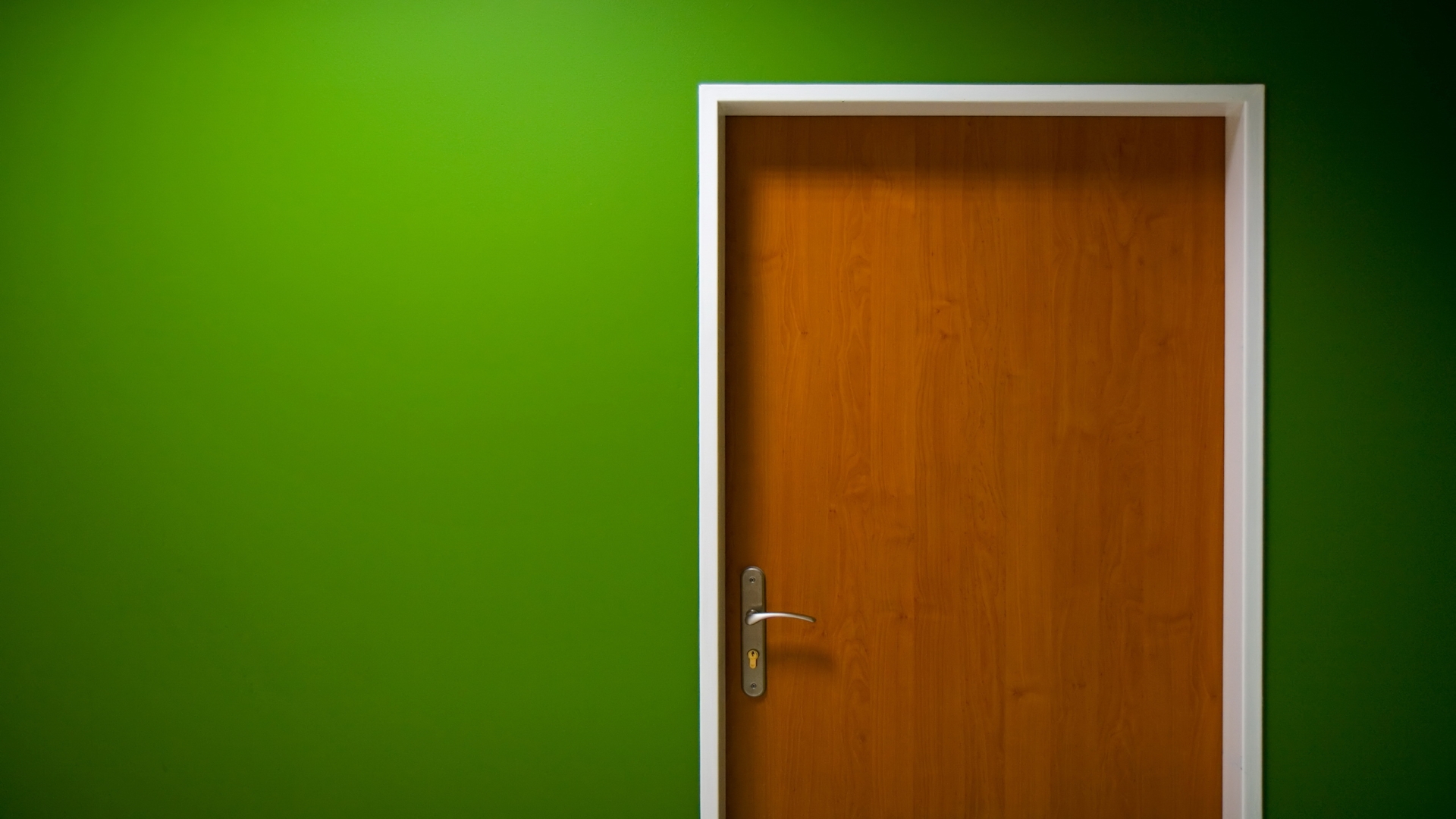 зеленый, минималистичный, стена, интерьер, двери - обои на рабочий стол