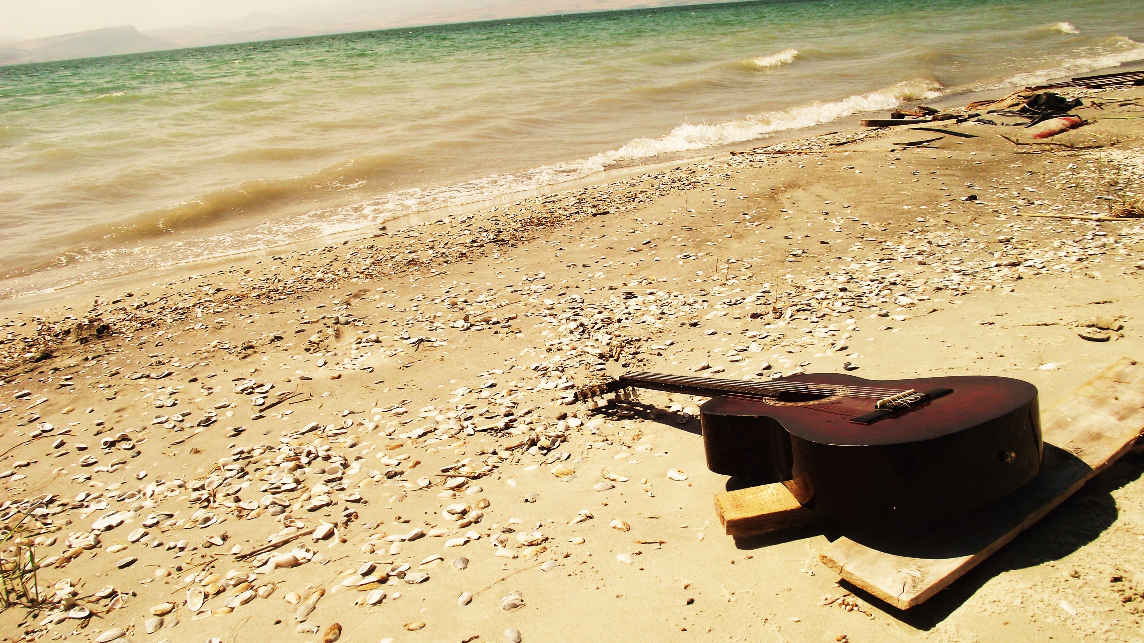 пейзажи, песок, гитары, пляжи - обои на рабочий стол