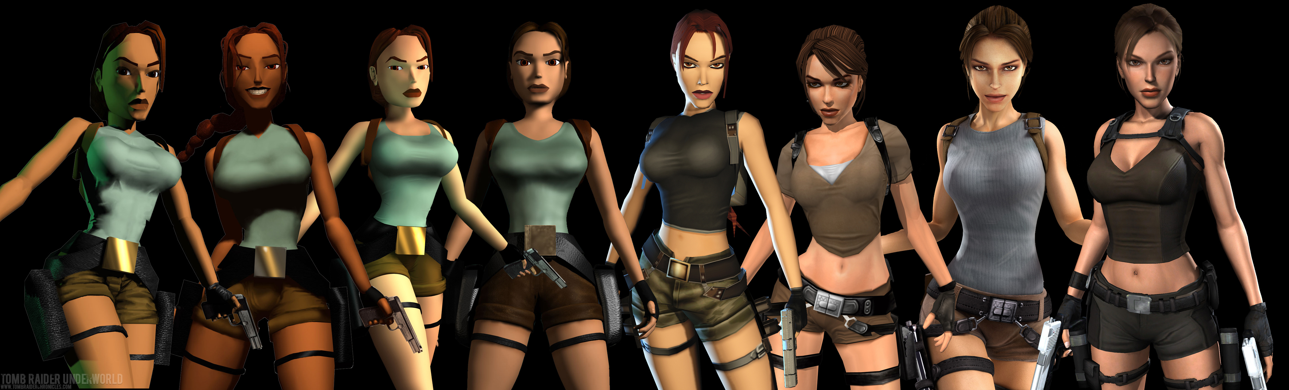 Tomb Raider, Лара Крофт, эволюция - обои на рабочий стол