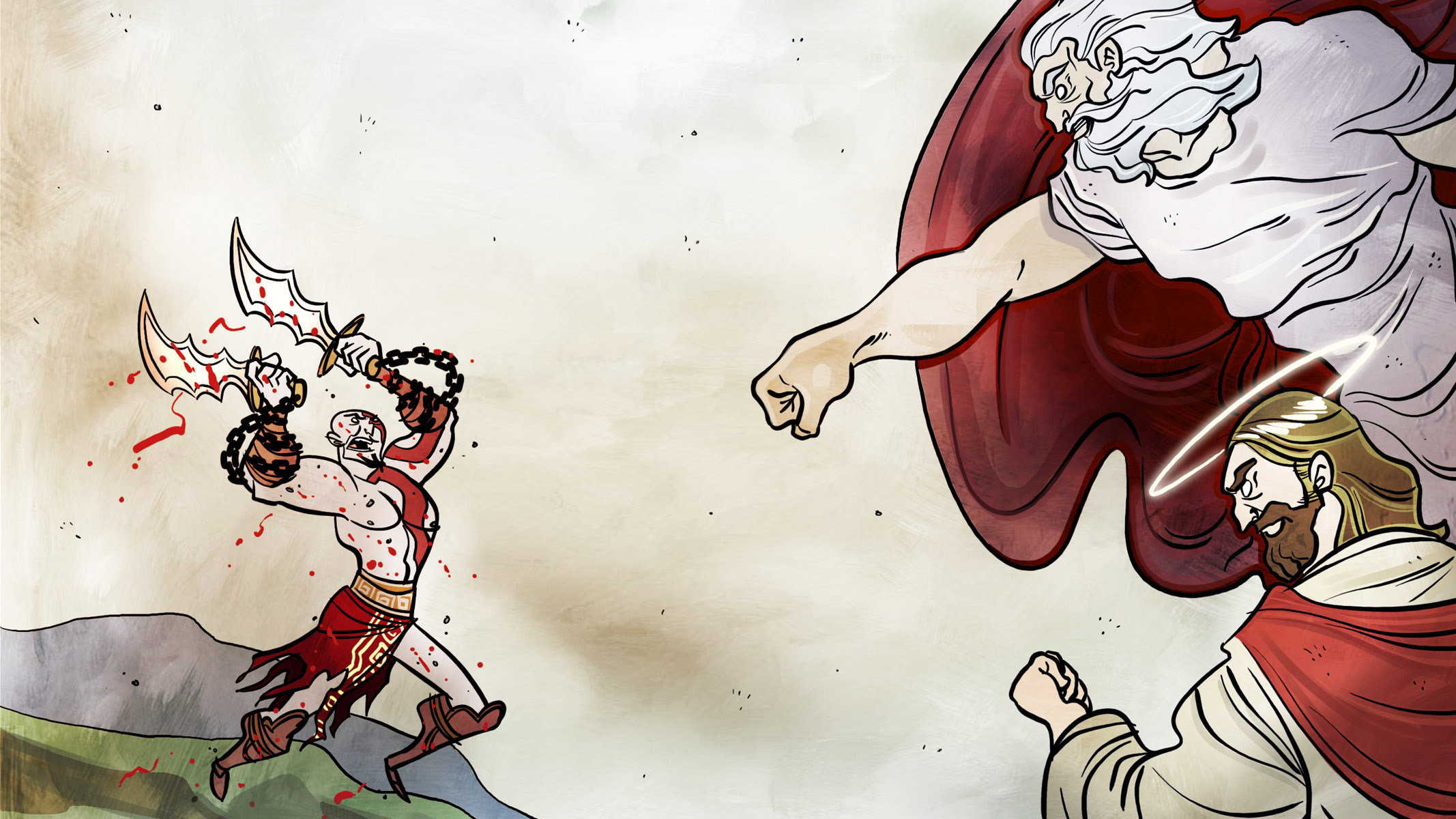 Кратос против богов Олимпа