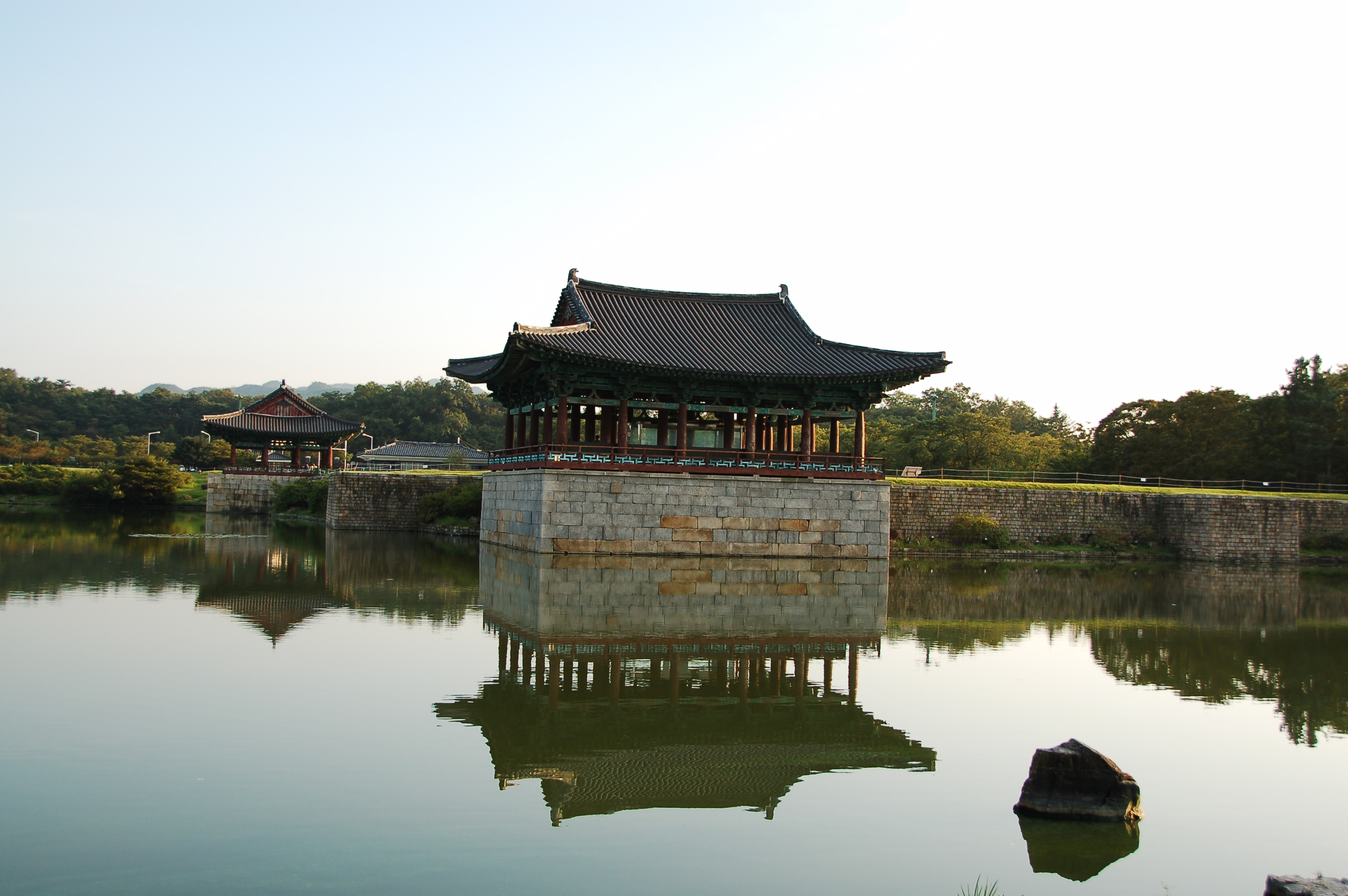 азиатской архитектуры, отражения, Южная Корея - обои на рабочий стол