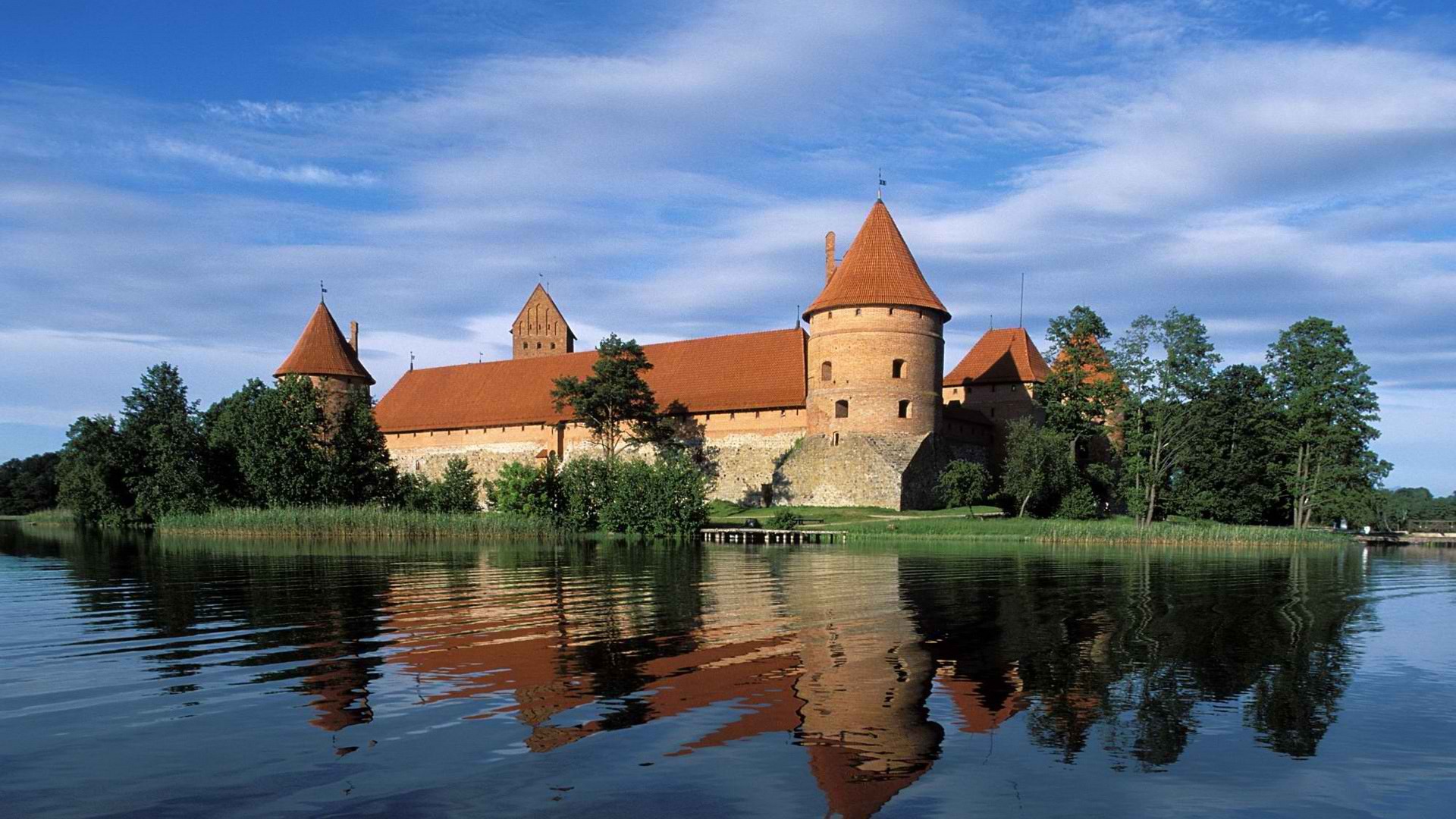 Литва, озера, Тракай, замок - обои на рабочий стол