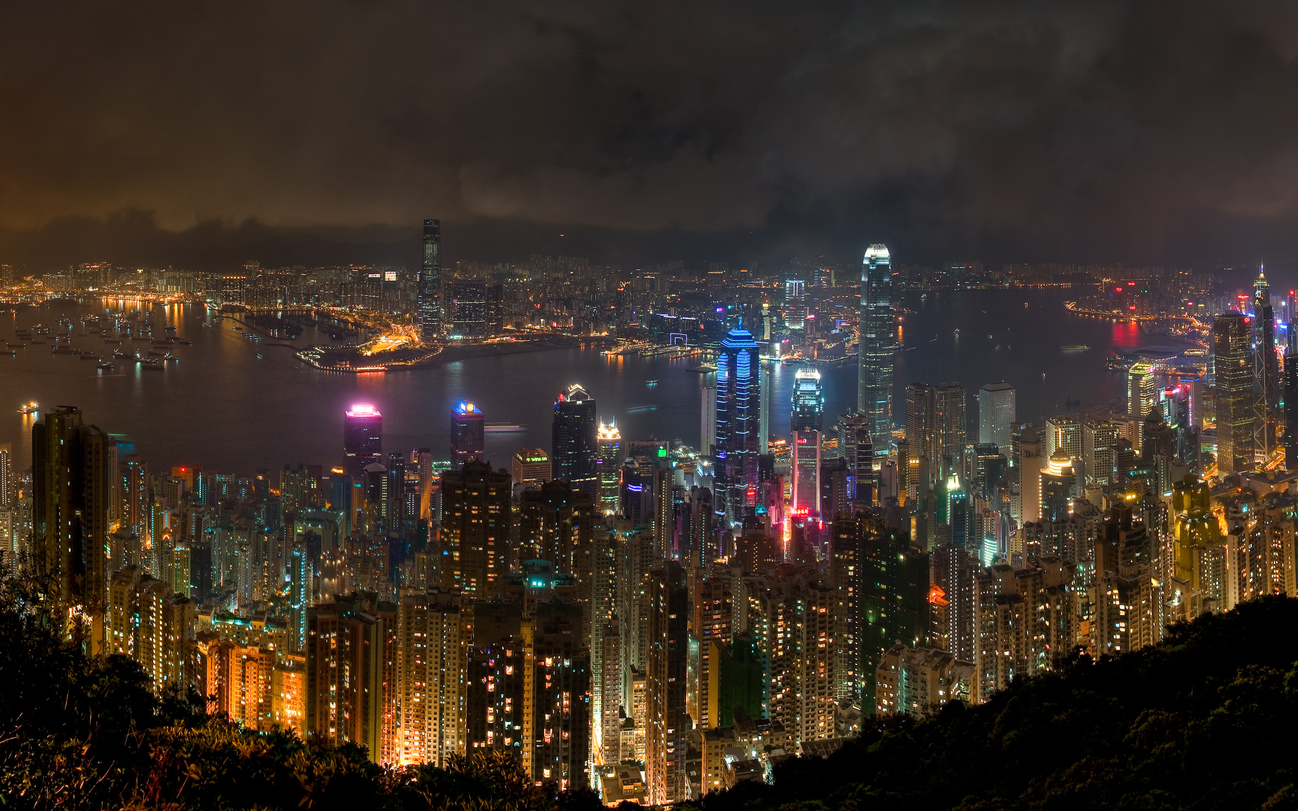 пейзажи, города, здания, Гонконг, города - обои на рабочий стол