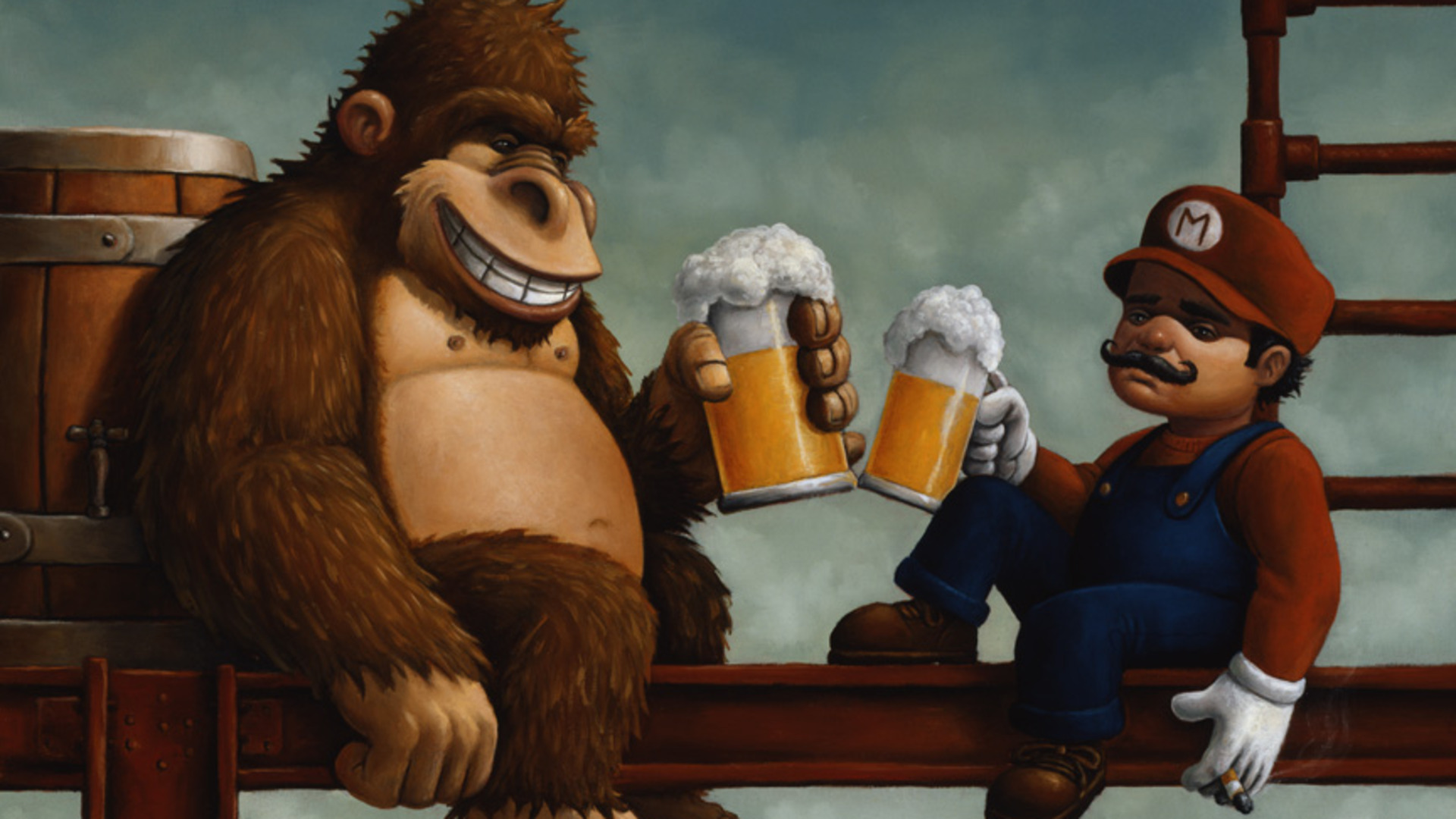 Нинтендо, пиво, видеоигры, Марио, алкоголь, Donkey Kong - обои на рабочий стол