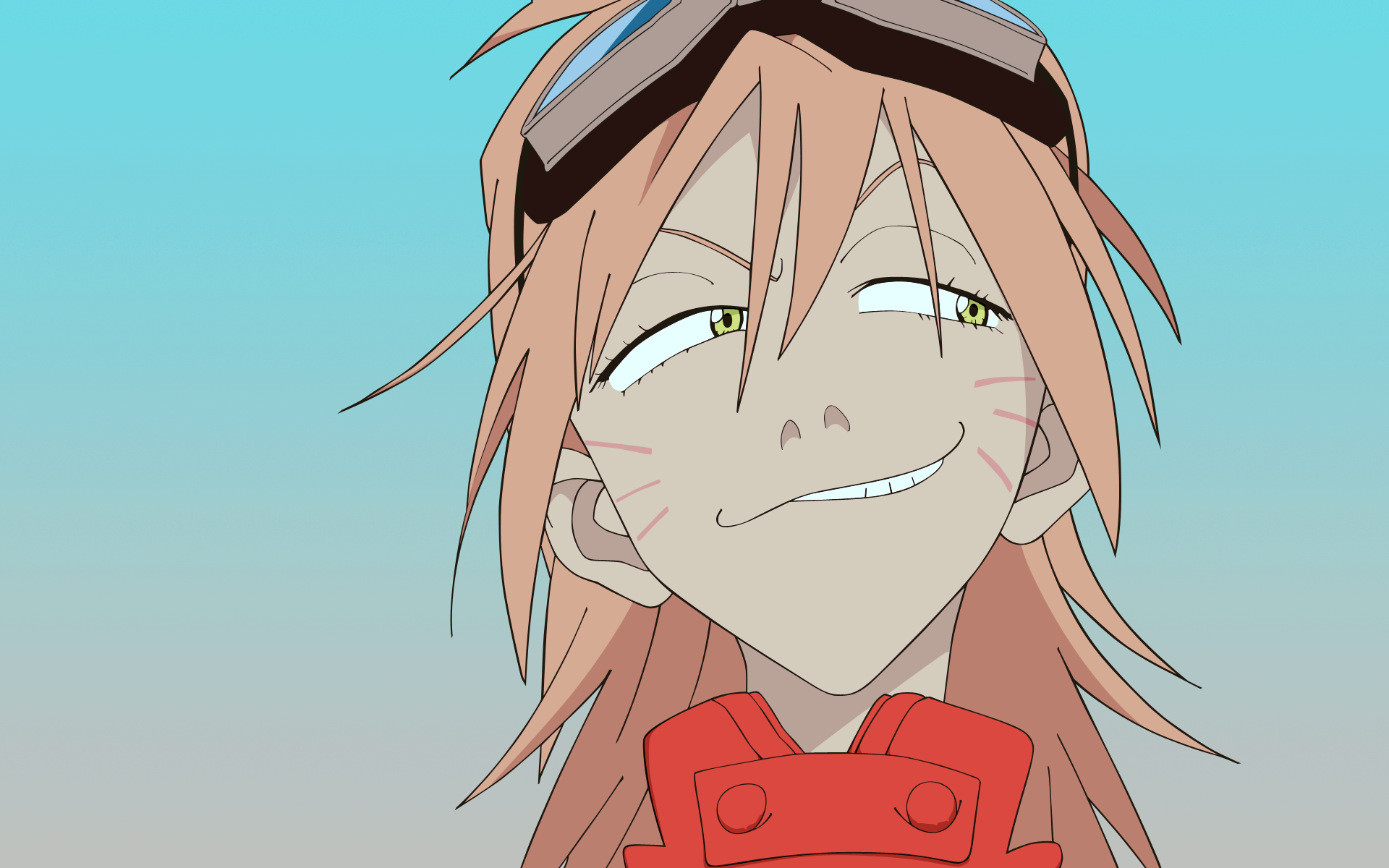 FLCL Fooly Cooly, длинные волосы, темные очки, розовые волосы - скачать  бесплатные обои / oboi7.com