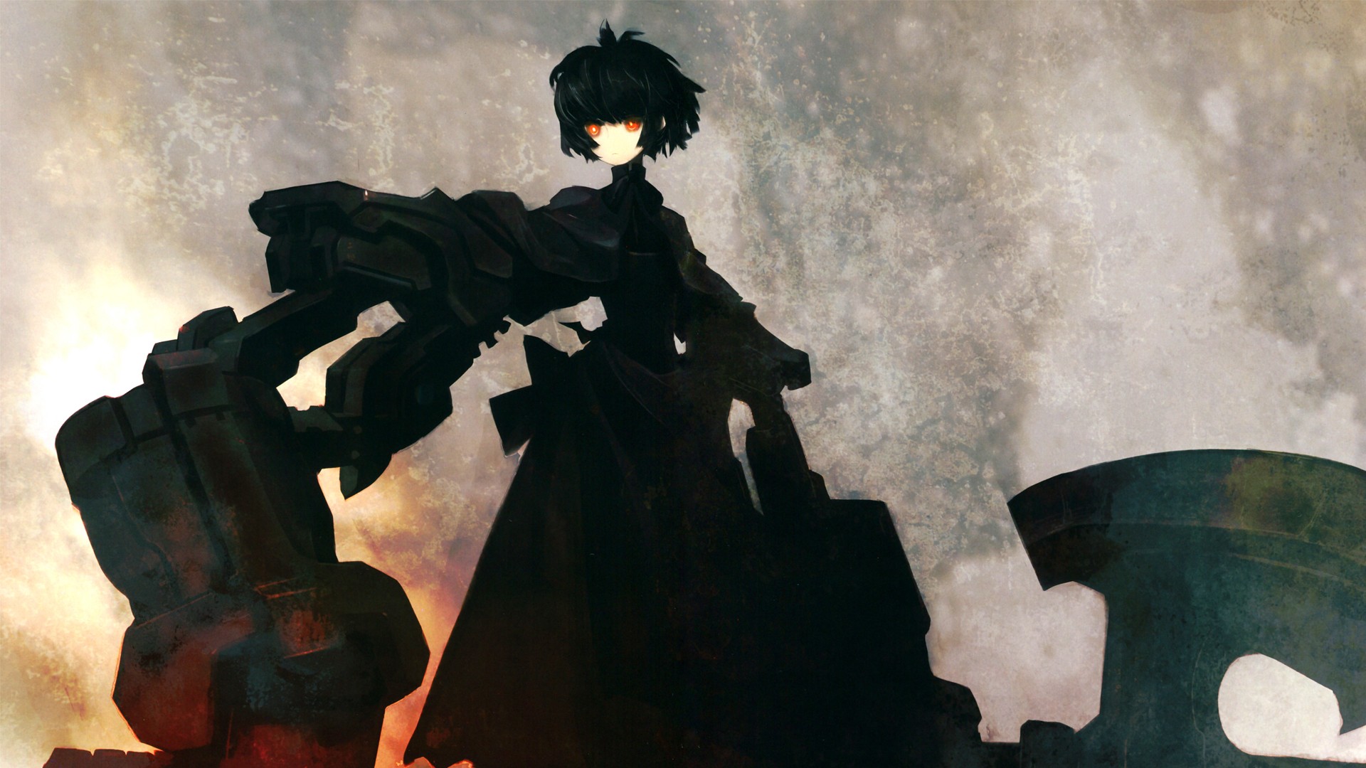 Black Rock Shooter, красные глаза, халаты, аниме, оранжевые глаза - скачать  бесплатные обои / oboi7.com