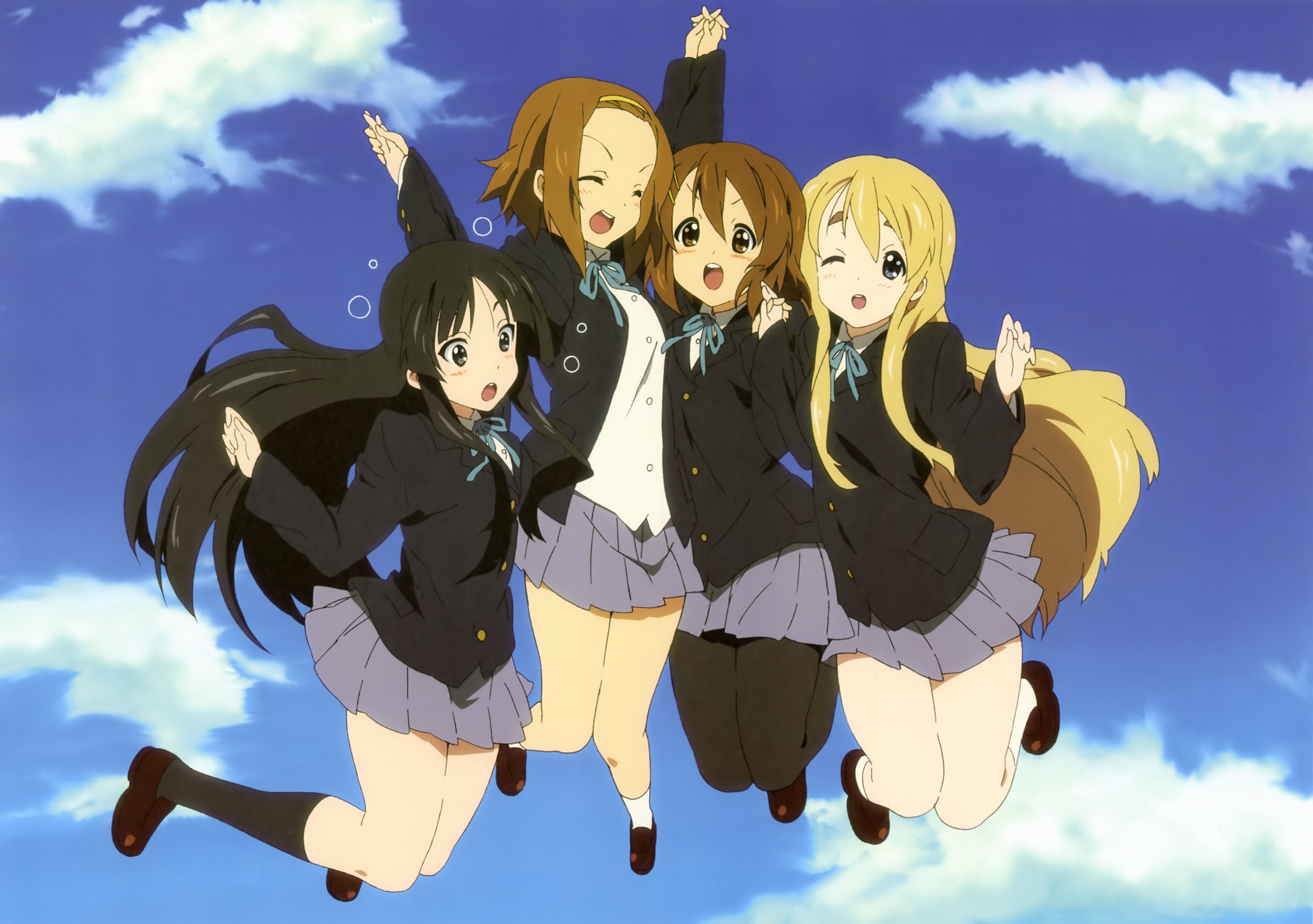 K-ON! (Кэйон!), школьная форма, Hirasawa Юи, Акияма Мио, Tainaka Ritsu -  Просмотреть, изменить размер и скачать HD обои / oboi7.com