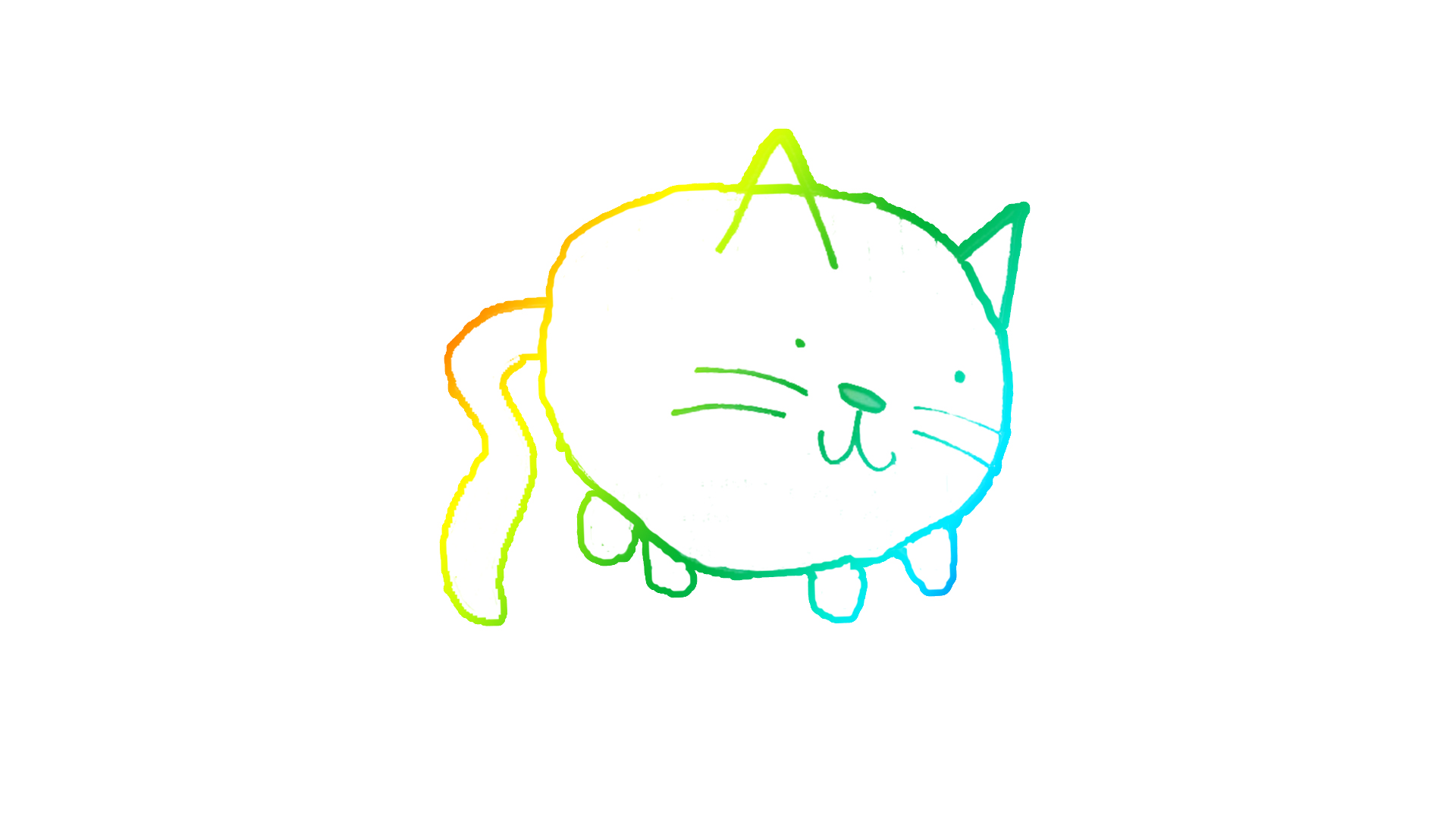 Котик на белом фоне рисунок