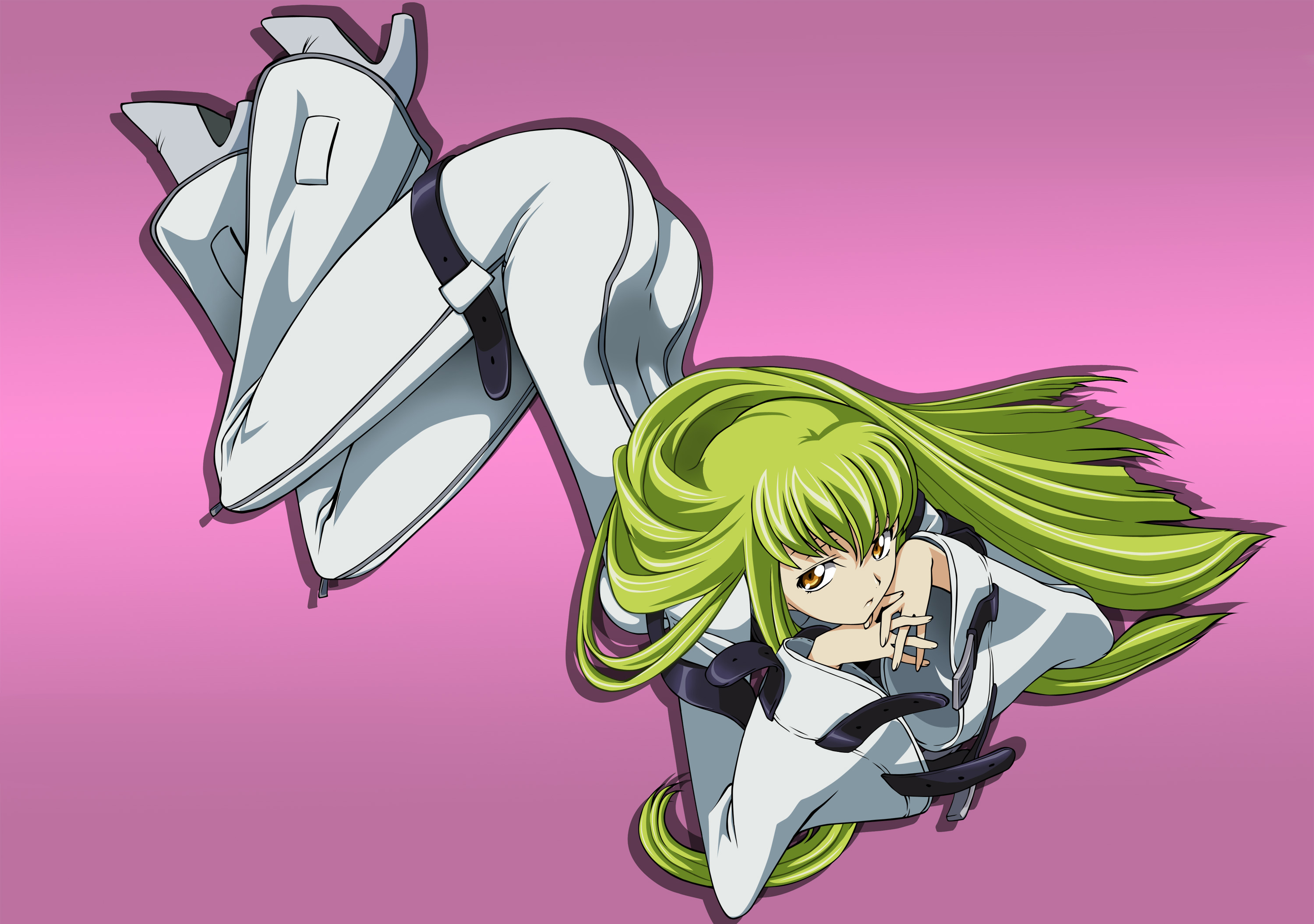 Code Geass (Код Гиас), зеленые волосы, C.C., аниме, простой фон - скачать  бесплатные обои / oboi7.com