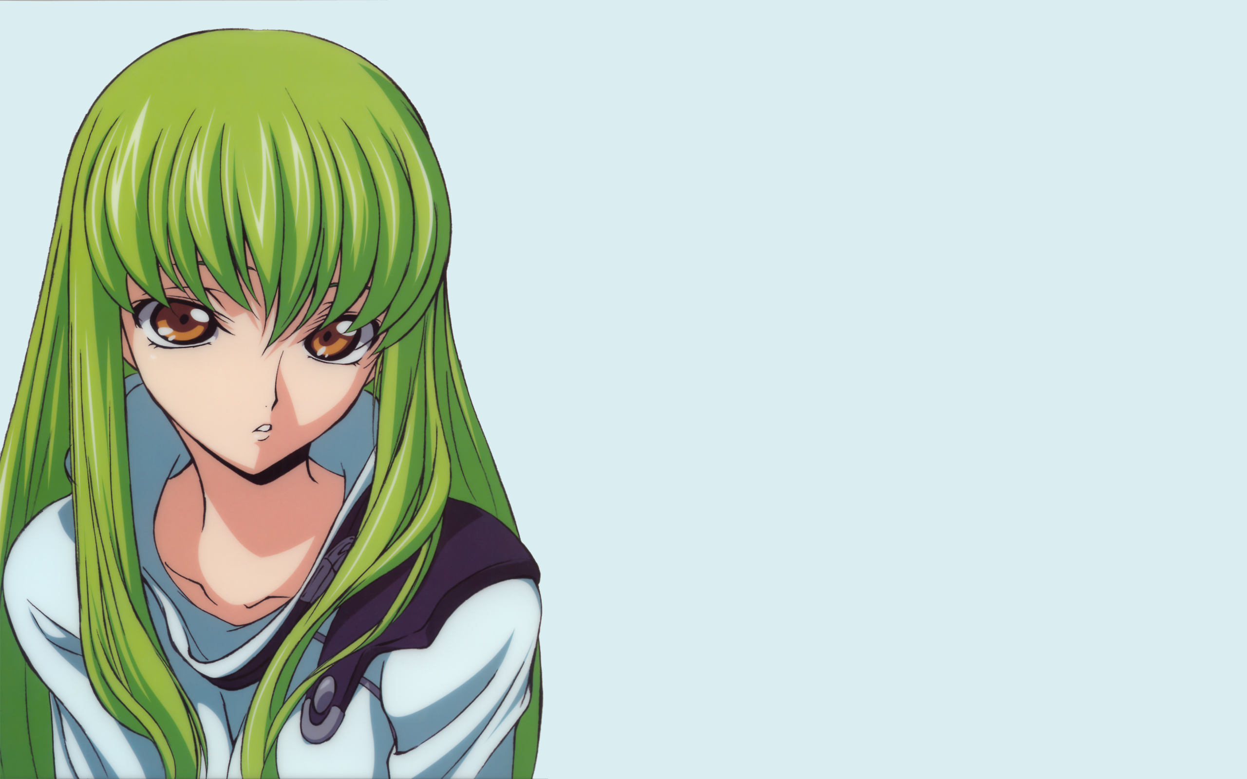 Code Geass (Код Гиас), зеленые волосы, C.C., аниме, простой фон -  Просмотреть, изменить размер и скачать HD обои / oboi7.com