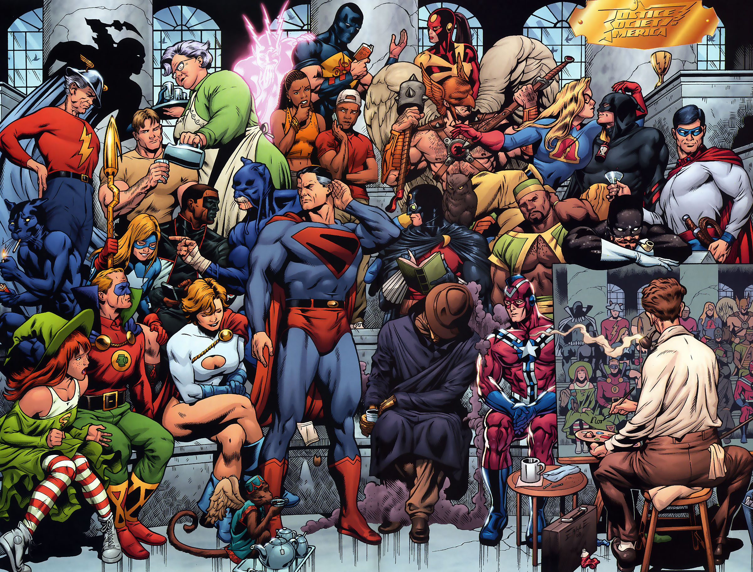 DC Comics, комиксы, супермен, супергероев, Девочка Власти, Вспышка, Общество Справедливости Америки - обои на рабочий стол
