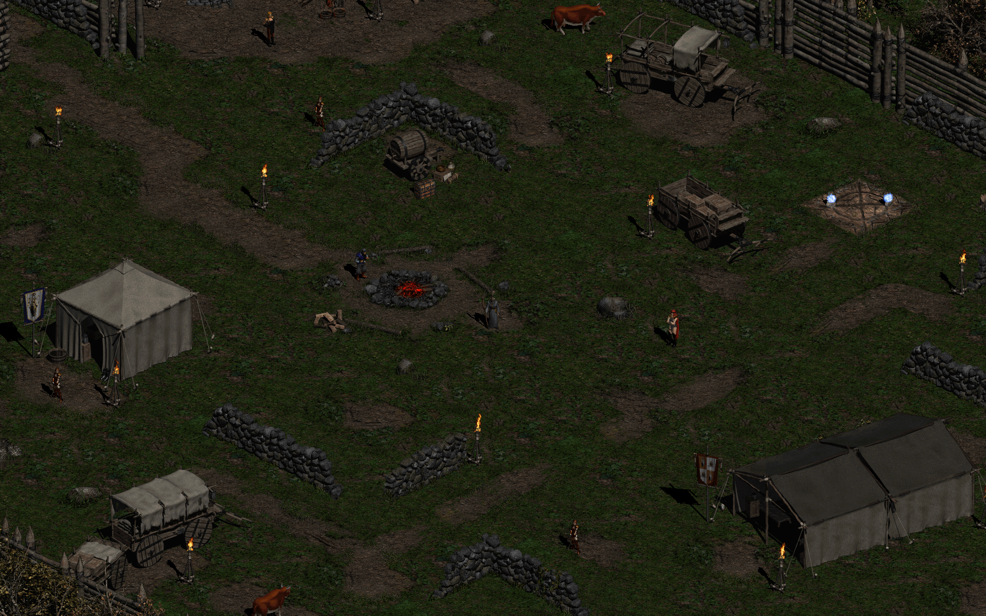 Diablo II, лагерь, город - обои на рабочий стол