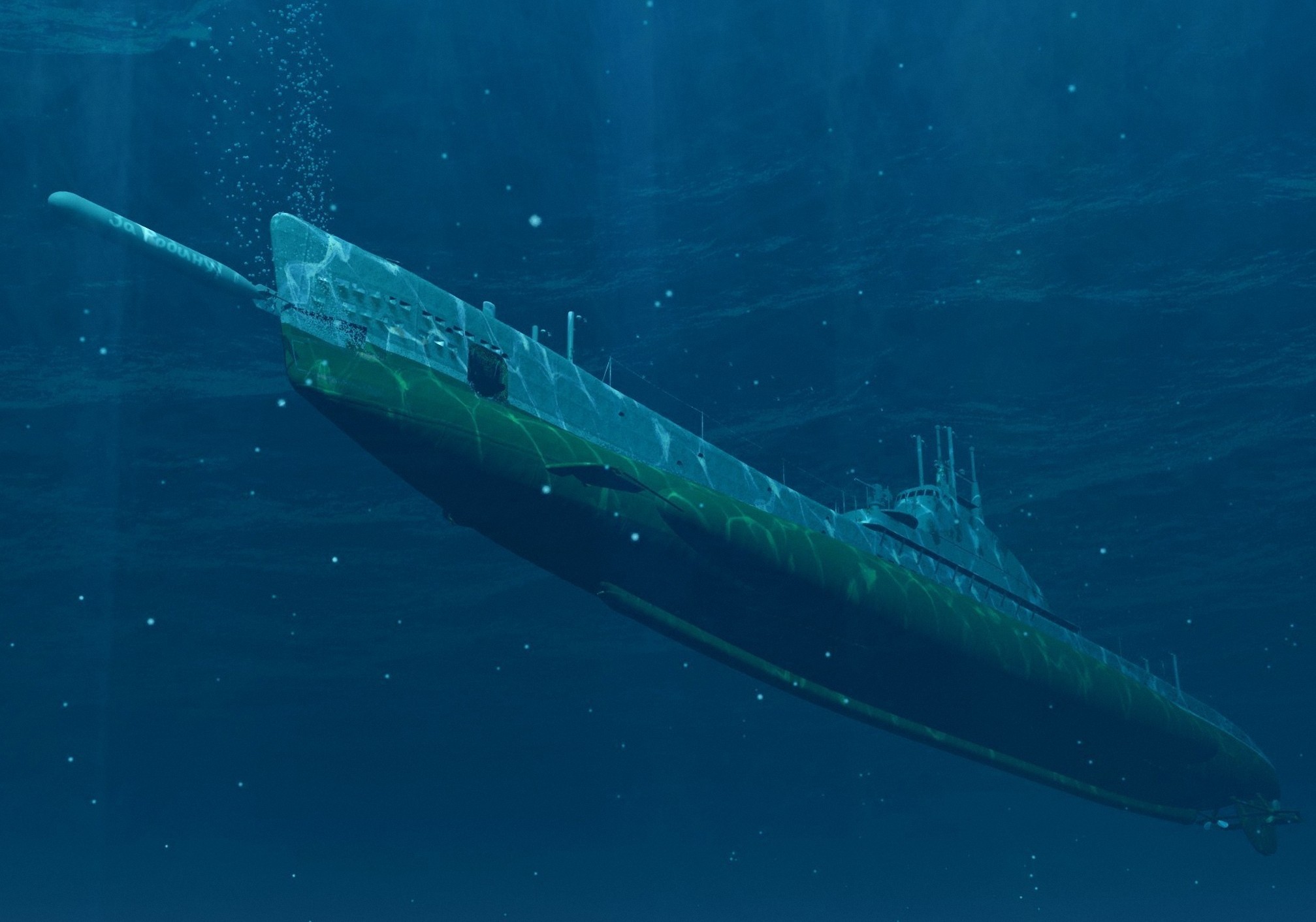 подводная лодка, под водой - обои на рабочий стол