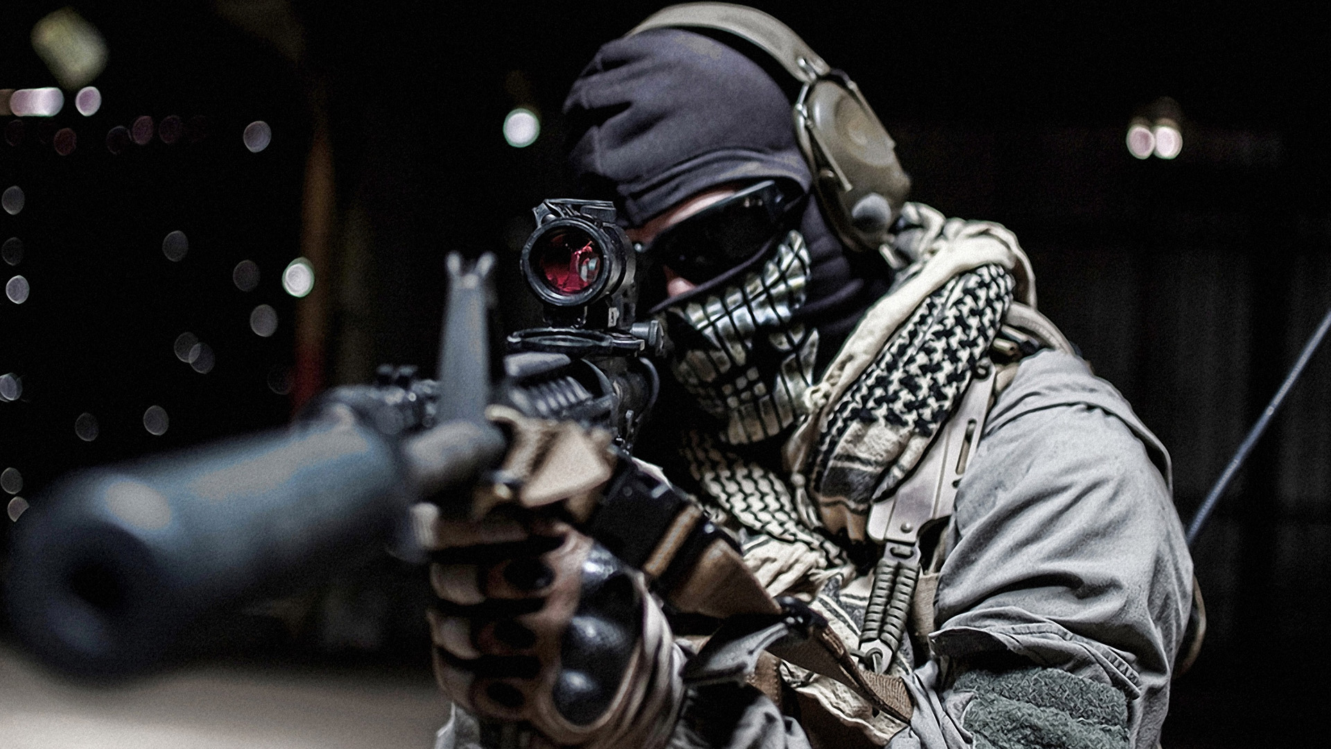 пистолеты, военный, солдат, призраки, глубина резкости, Зов Duty: Modern Warfare 2 - обои на рабочий стол