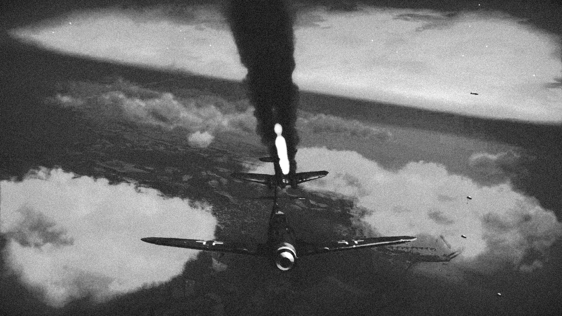 самолет, военный, дым - обои на рабочий стол