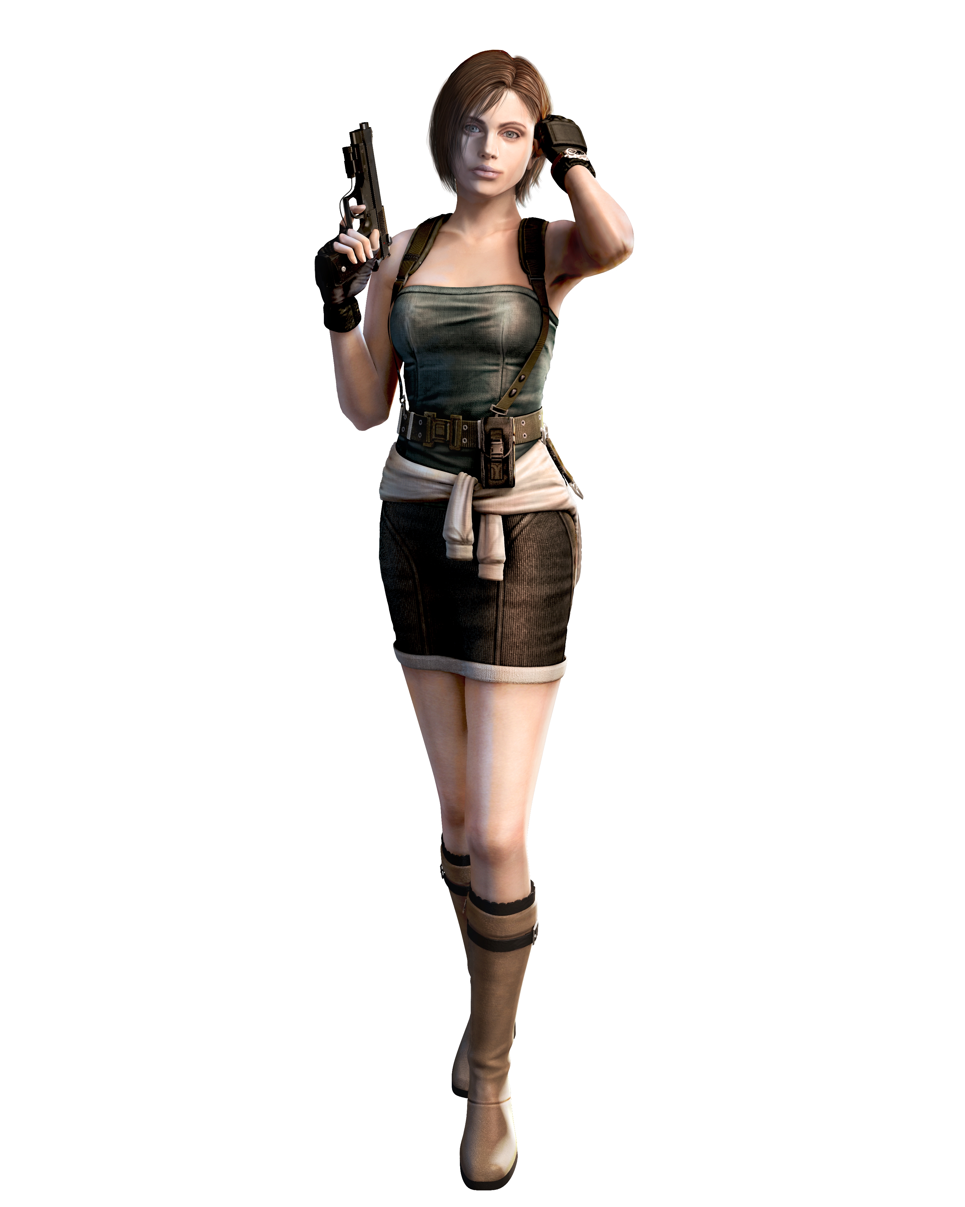 Resident Evil, Джилл Валентайн, 3D девушки, простой фон - обои на рабочий стол