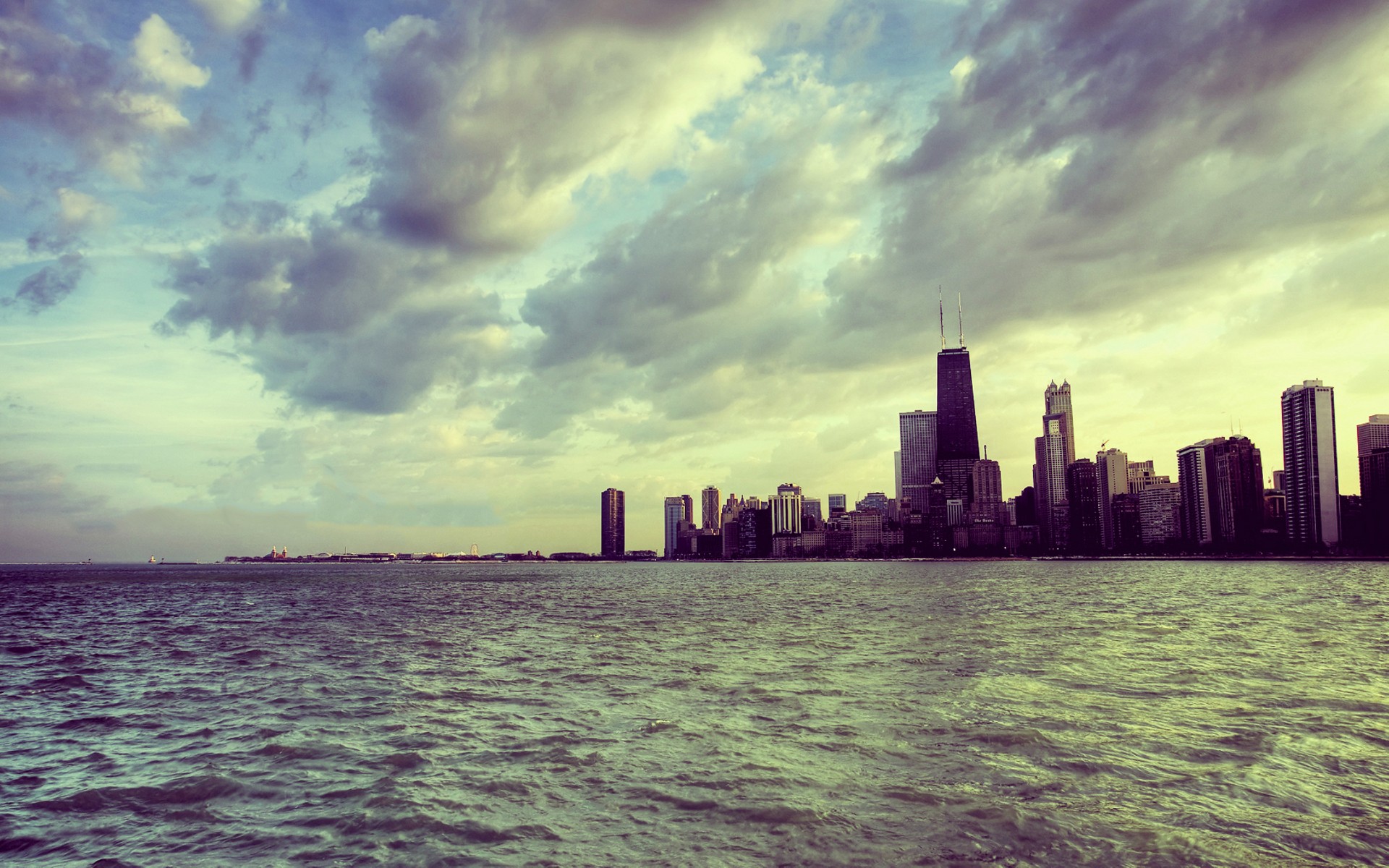 вода, города, Чикаго, небо - обои на рабочий стол