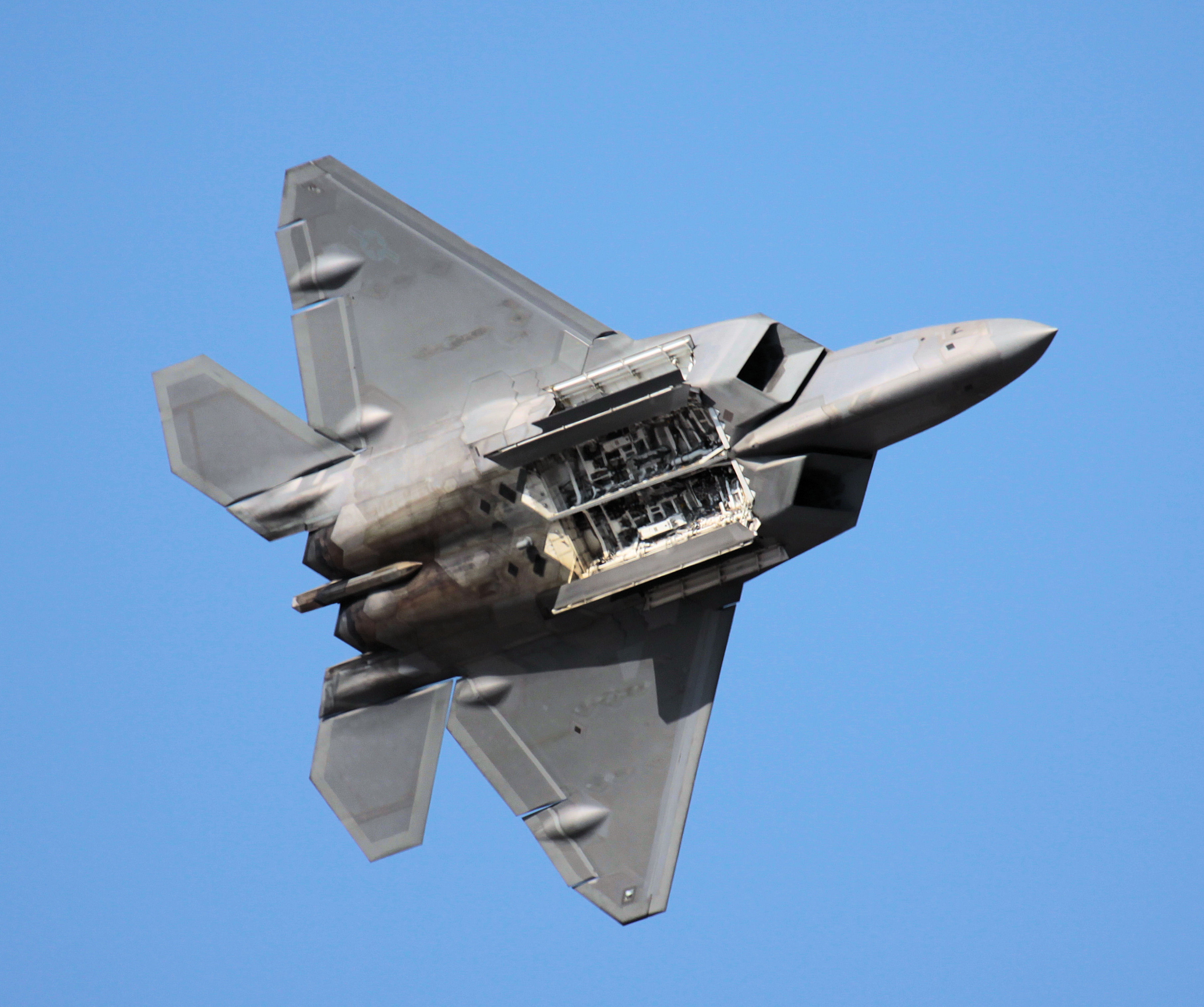 самолет, бомбы, военный, Raptor, F-22 Raptor - обои на рабочий стол