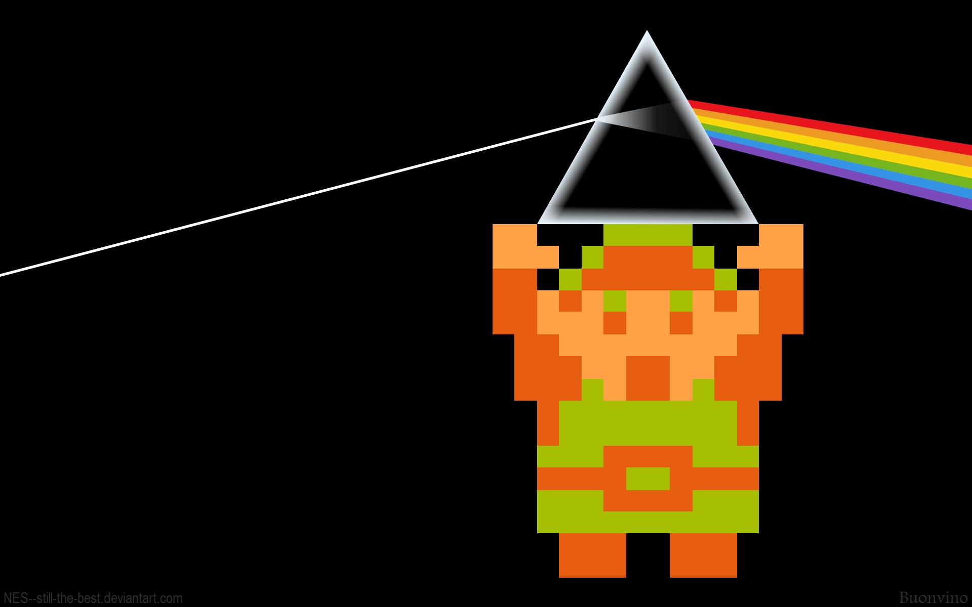 видеоигры, Pink Floyd, Линк, призма, Легенда о Zelda, радуга, ретро-игры - обои на рабочий стол