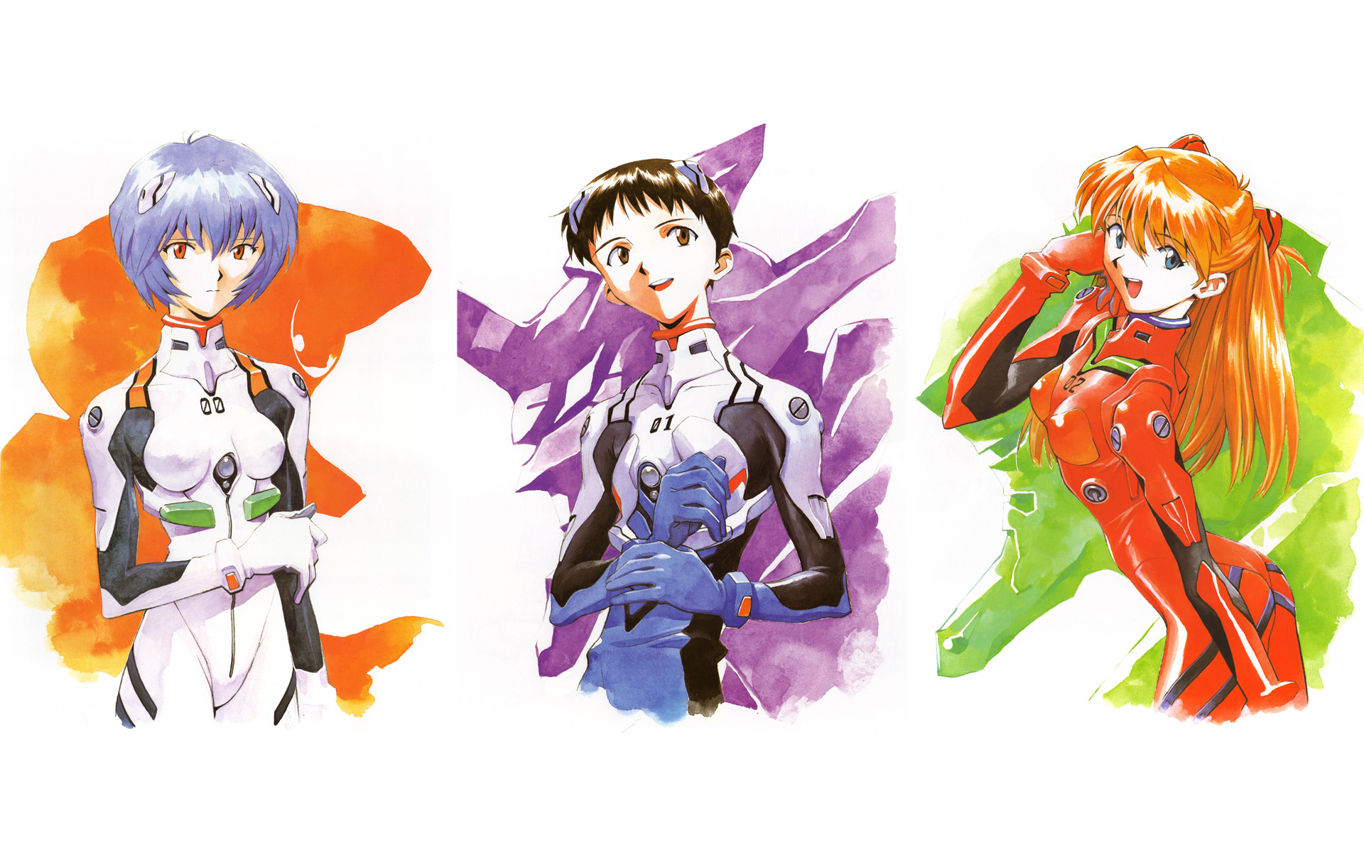Ayanami Rei, Neon Genesis Evangelion (Евангелион), Аска Лэнгли Сорю - обои на рабочий стол