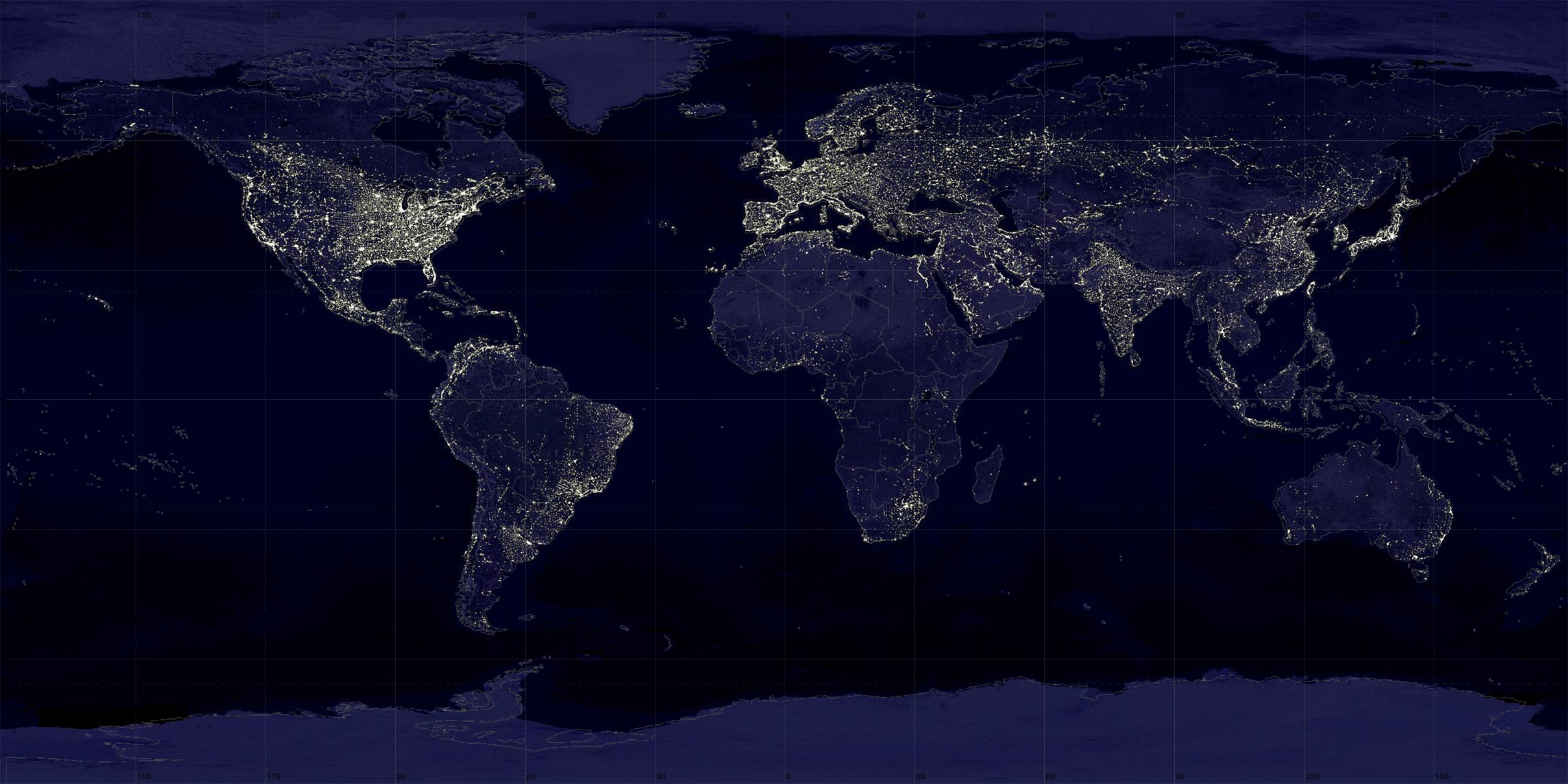 ночь, карта мира - обои на рабочий стол