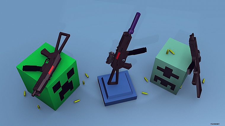 пистолеты, лианы, Minecraft - обои на рабочий стол