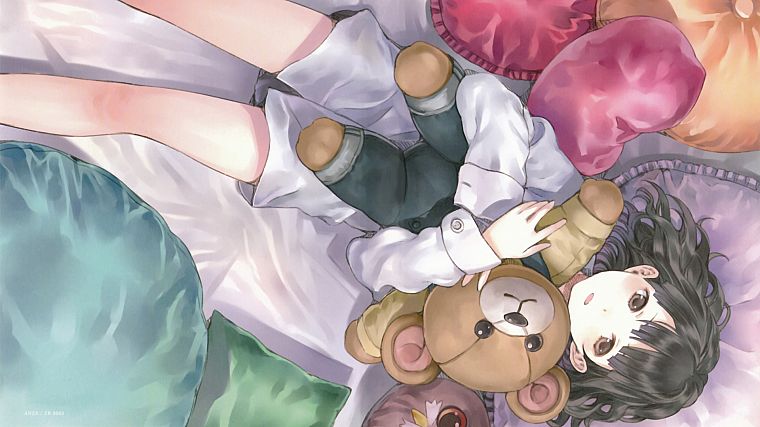 игрушки (дети ), Сора Нет Woto, плюшевые медведи, Kishida Мел, аниме девушки, Suminoya Kureha - обои на рабочий стол