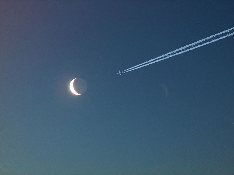 самолеты, Луна - обои на рабочий стол