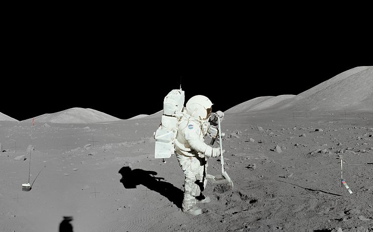 Луна, астронавты, Moon Landing - обои на рабочий стол