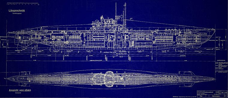 подводная лодка, чертежи, военно-морской флот, схема - обои на рабочий стол
