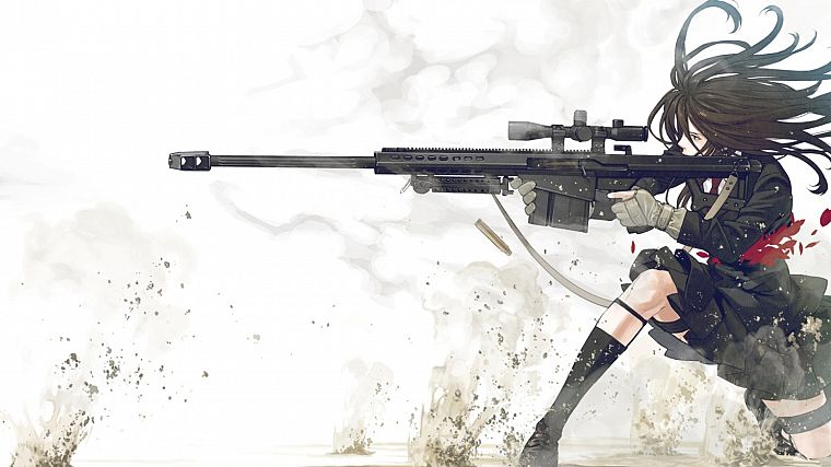 снайперские винтовки, аниме, аниме девушки - обои на рабочий стол