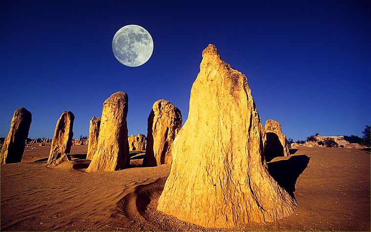 пустыня, Луна, скалы, Австралия - обои на рабочий стол