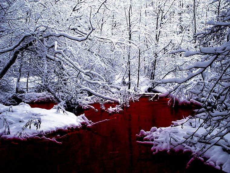 снег, кровь, озера - обои на рабочий стол