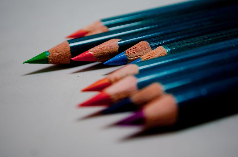макро, карандаши, цвета - обои на рабочий стол