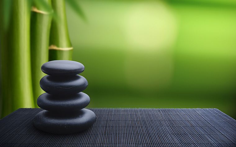 Япония, бамбук, скалы, дзен, баланс - обои на рабочий стол