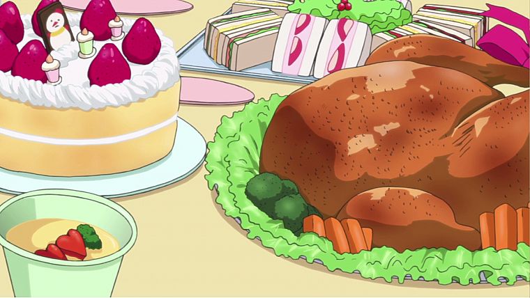 еда, аниме, Турция птица, торты - обои на рабочий стол